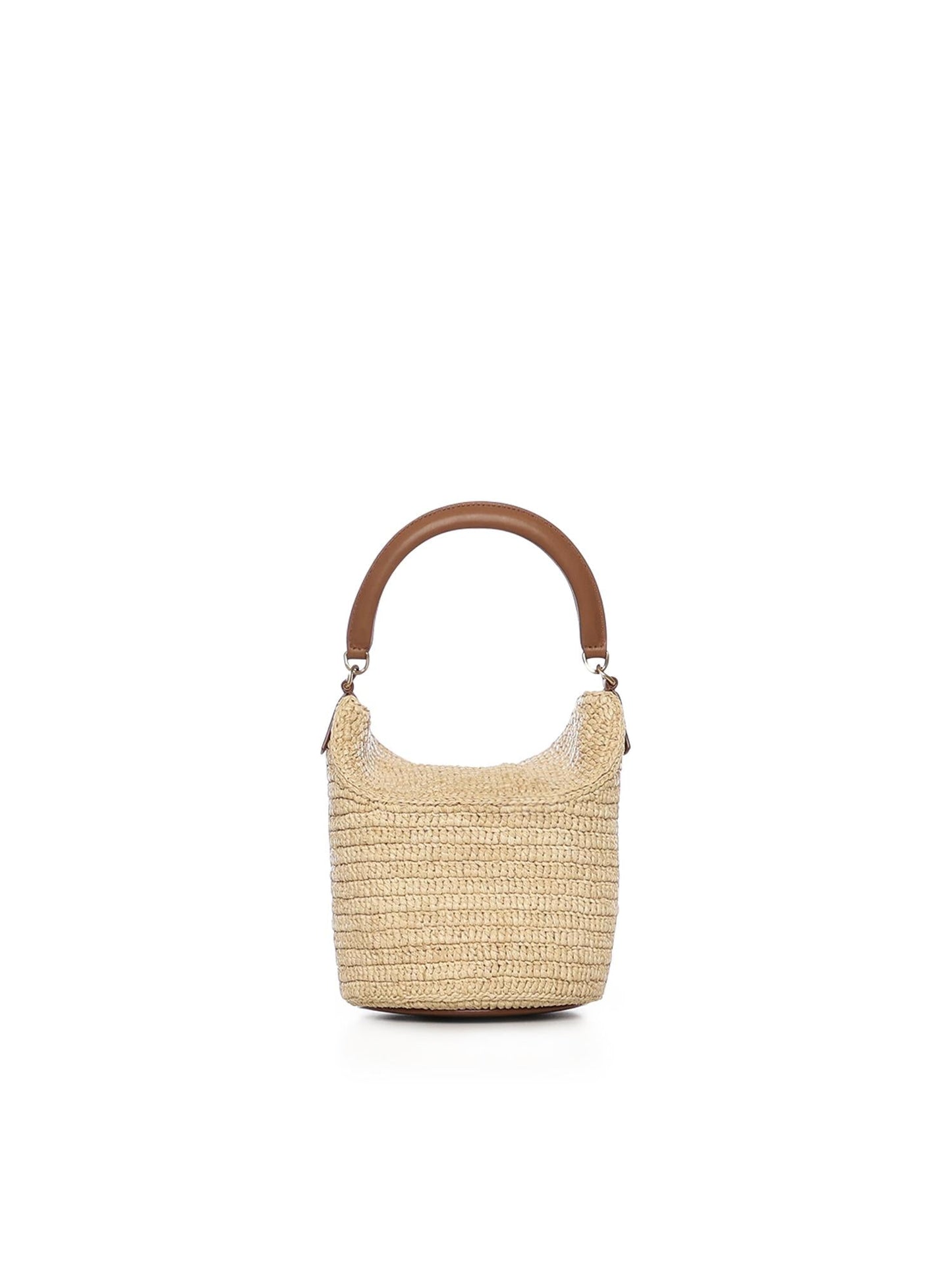 Secchiello Gaby in rafia con pelle