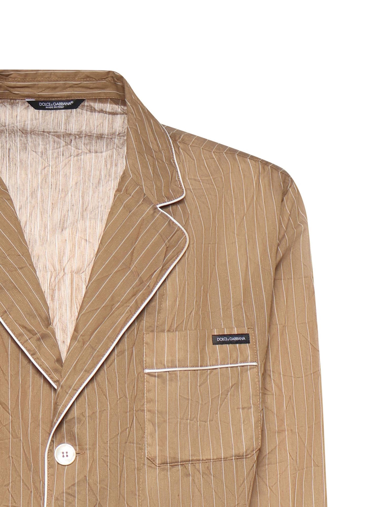 Vestaglia Vanity a camicia in tessuto rigato froissé