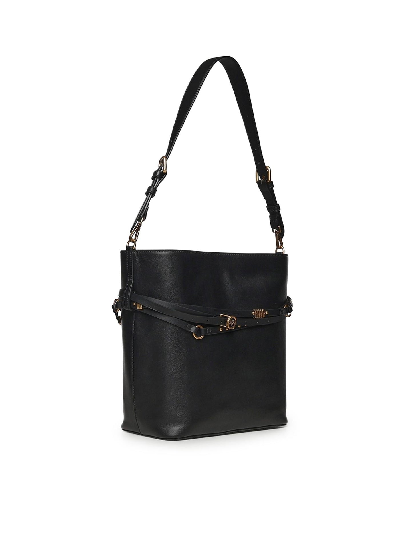 Borsa a spalla media Bucket Belt Bag in pelle