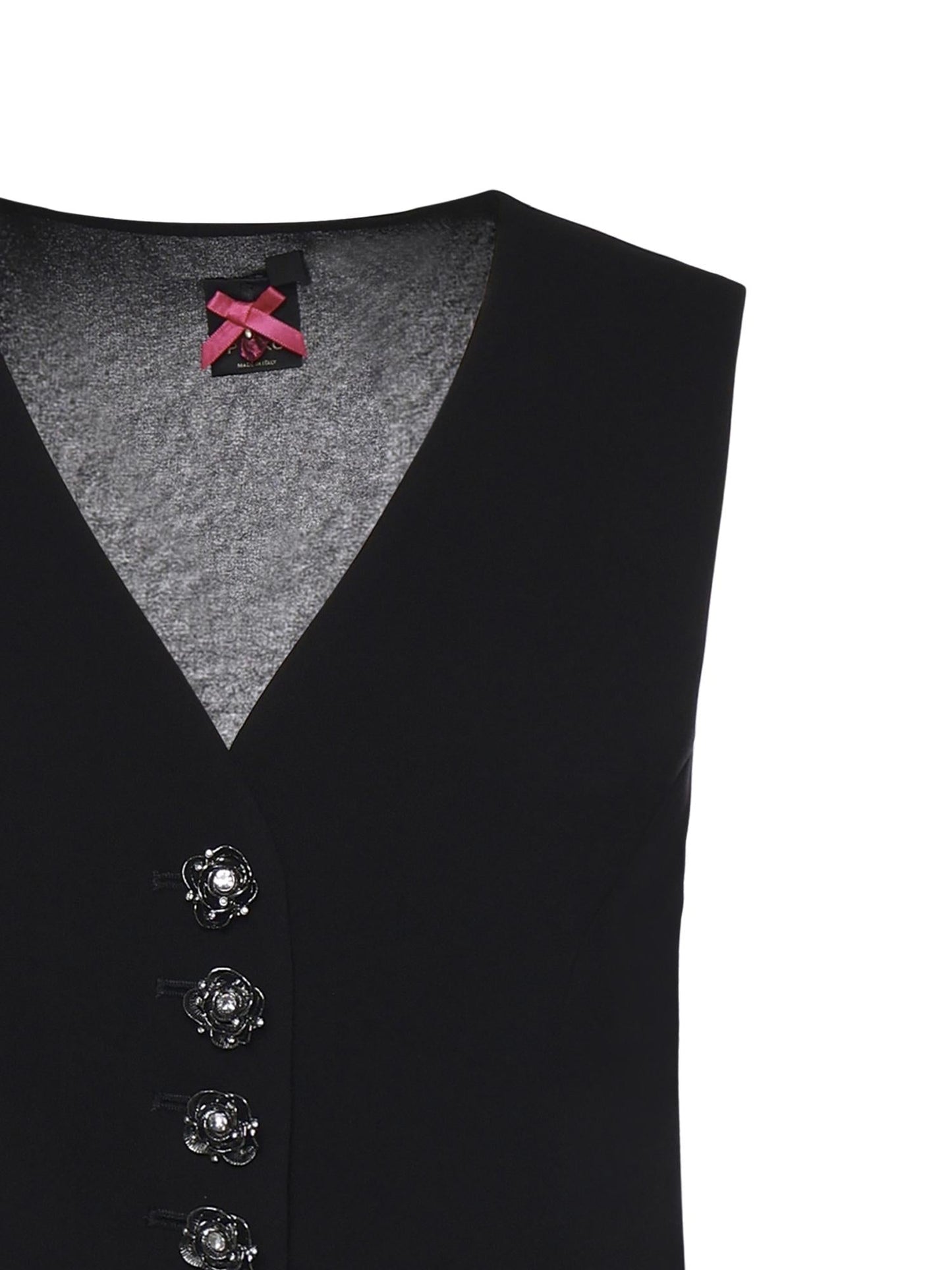 Gilet con bottoni rose gioiello