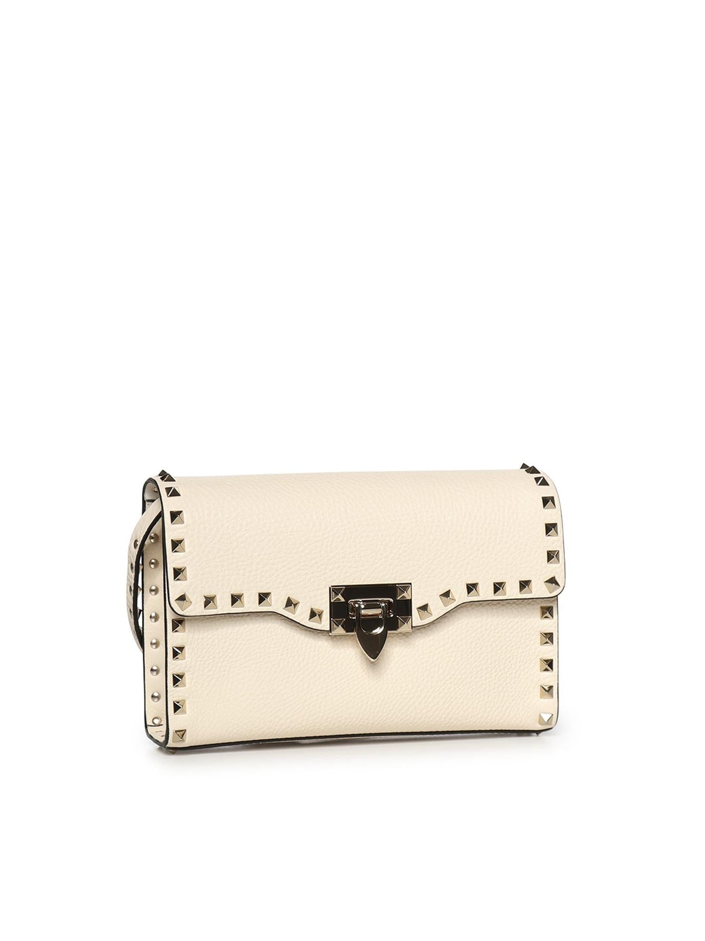 Borsa piccola a tracolla Rockstud in vitello granato
