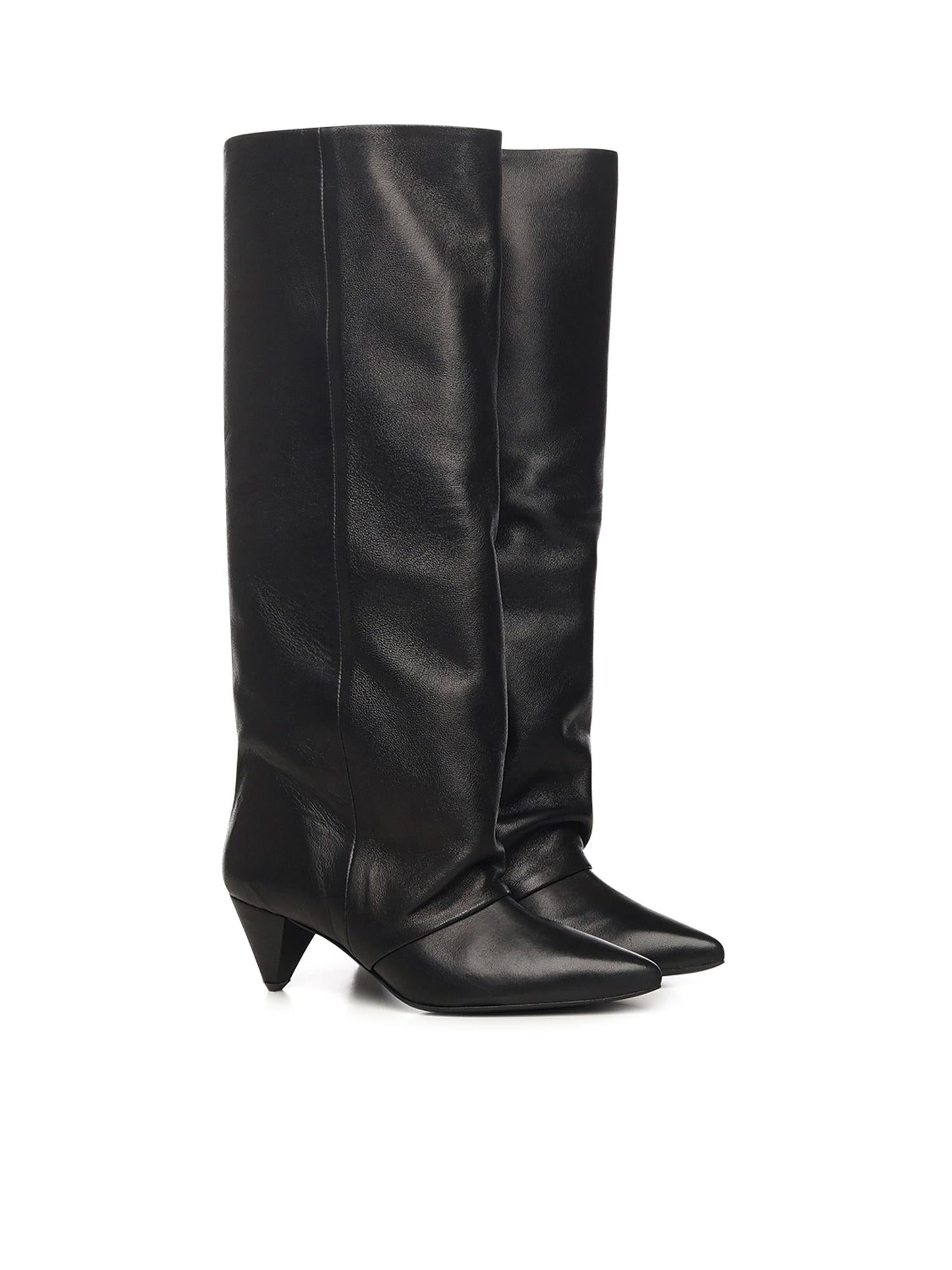 Stivale alto in pelle