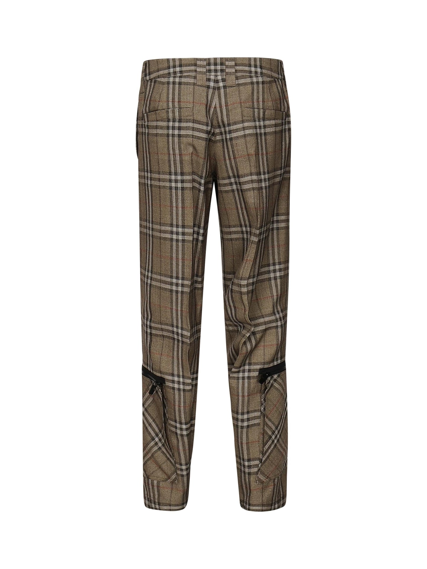 Pantaloni cargo in misto seta Check