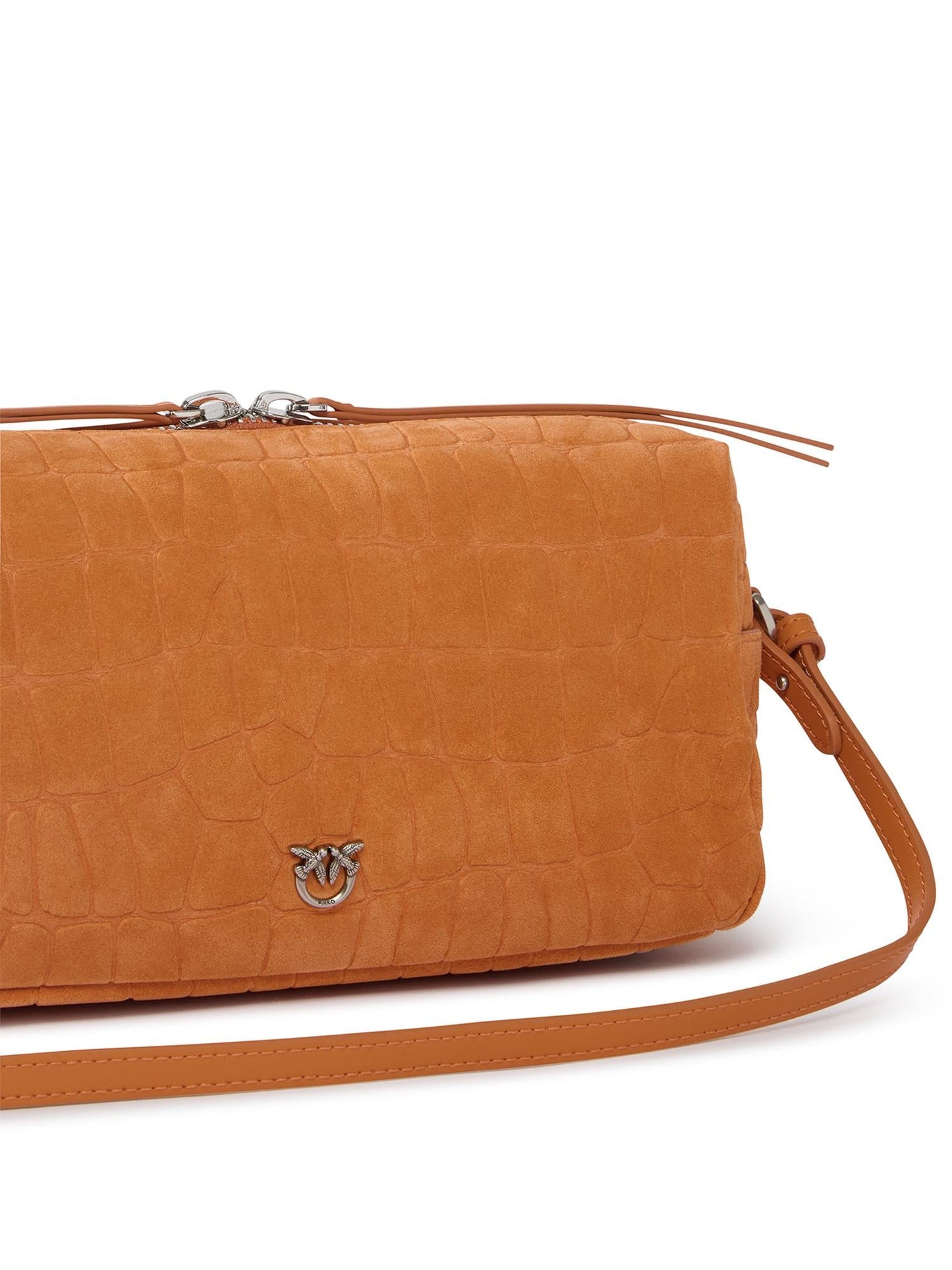 Borsa bauletto a tracolla in pelle stampa coccodrillo