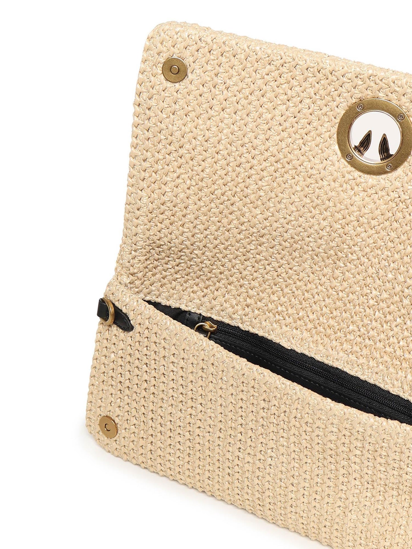 Pochette a tracolla Love Bag Click Soft Horizontal Classic in rafia