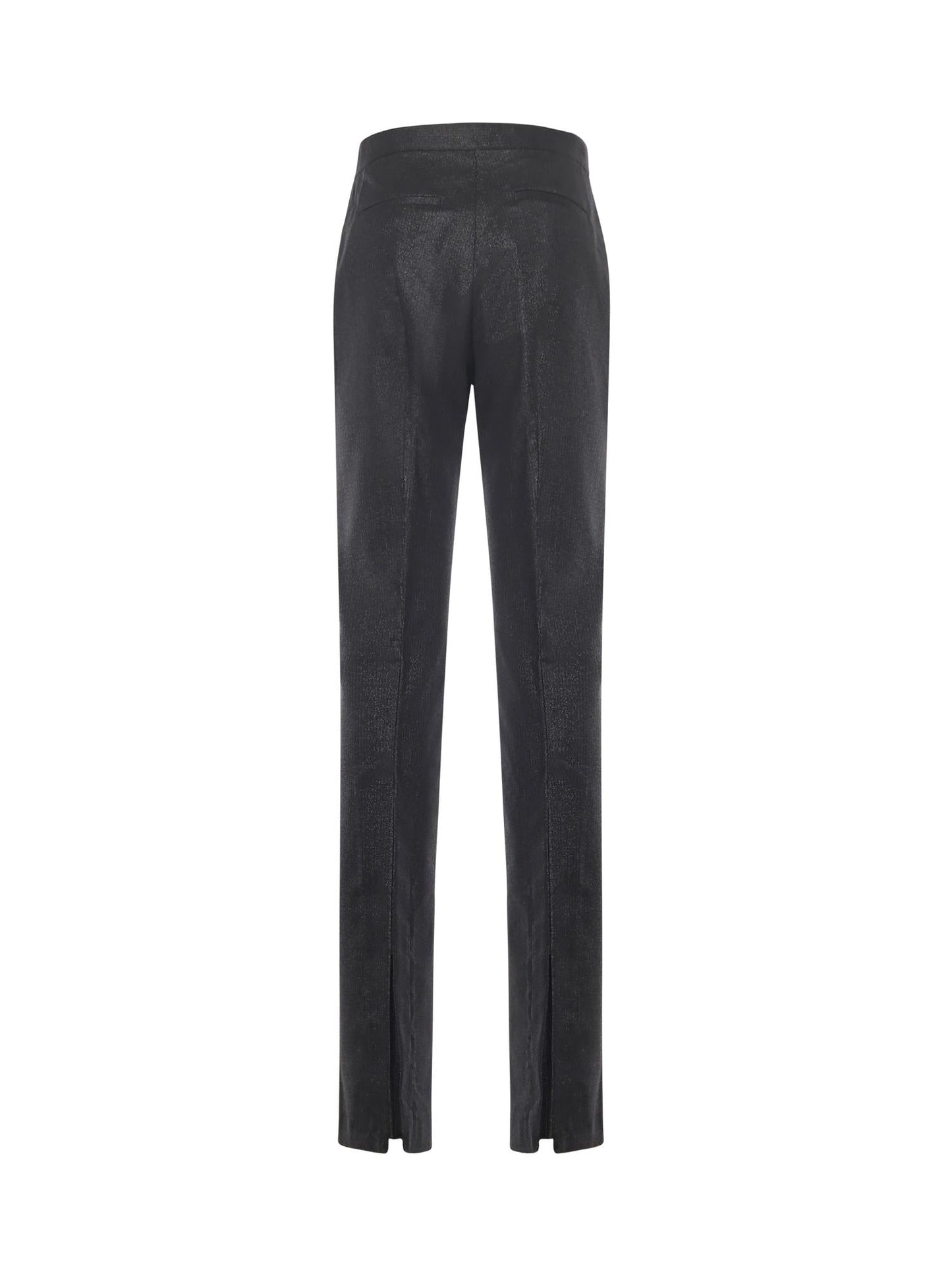 Pantaloni dritti gessati effetto brillante