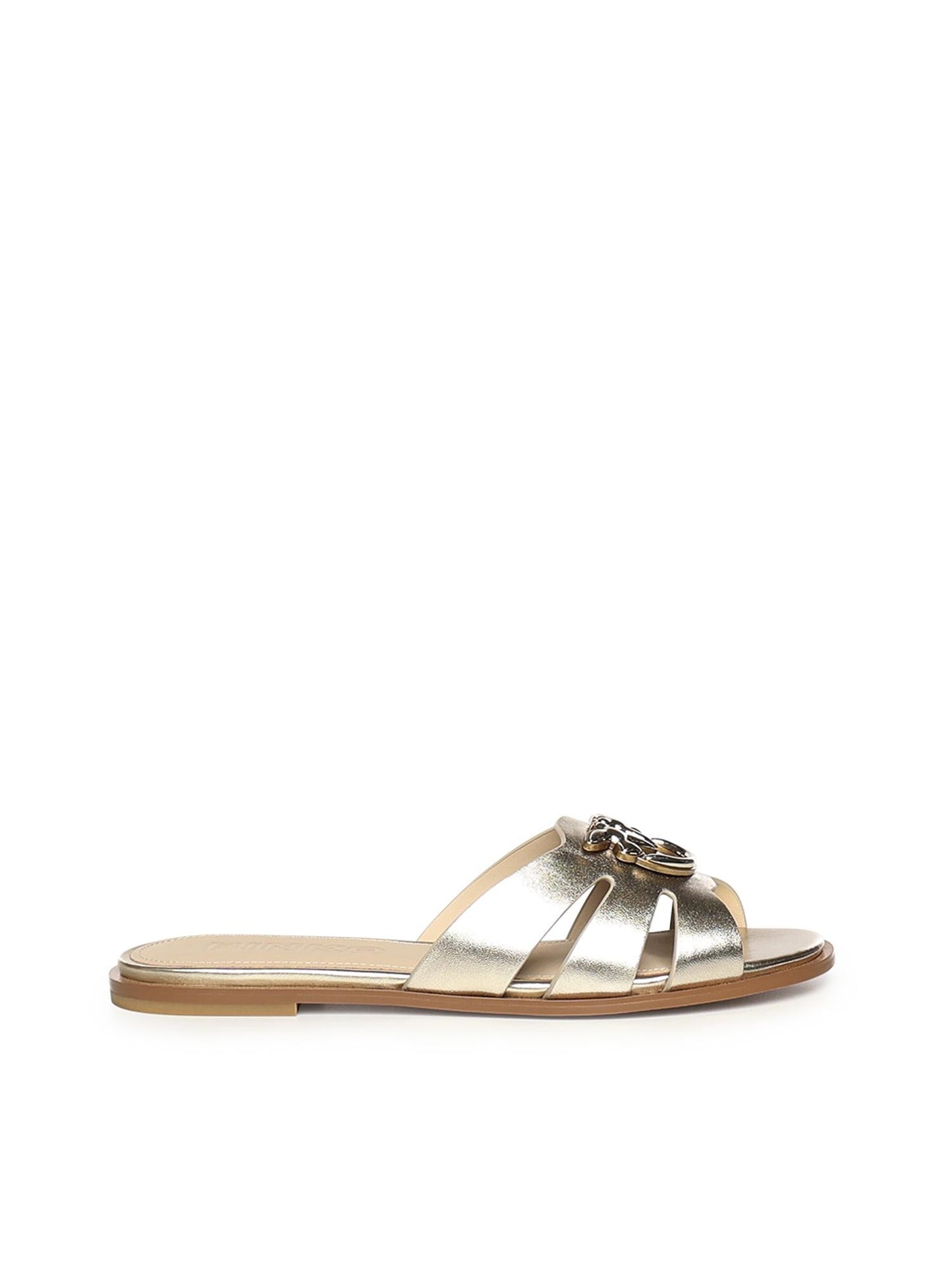 Slipper in pelle con logo