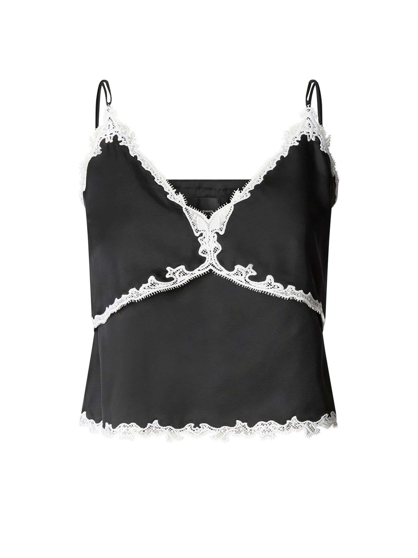 Top con inserti in pizzo