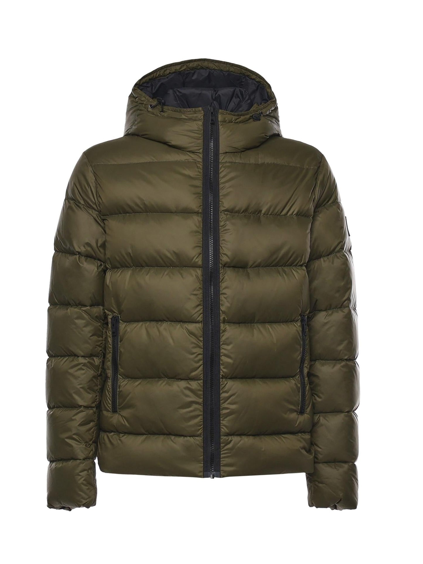 Piumino double front in popeline calandrato