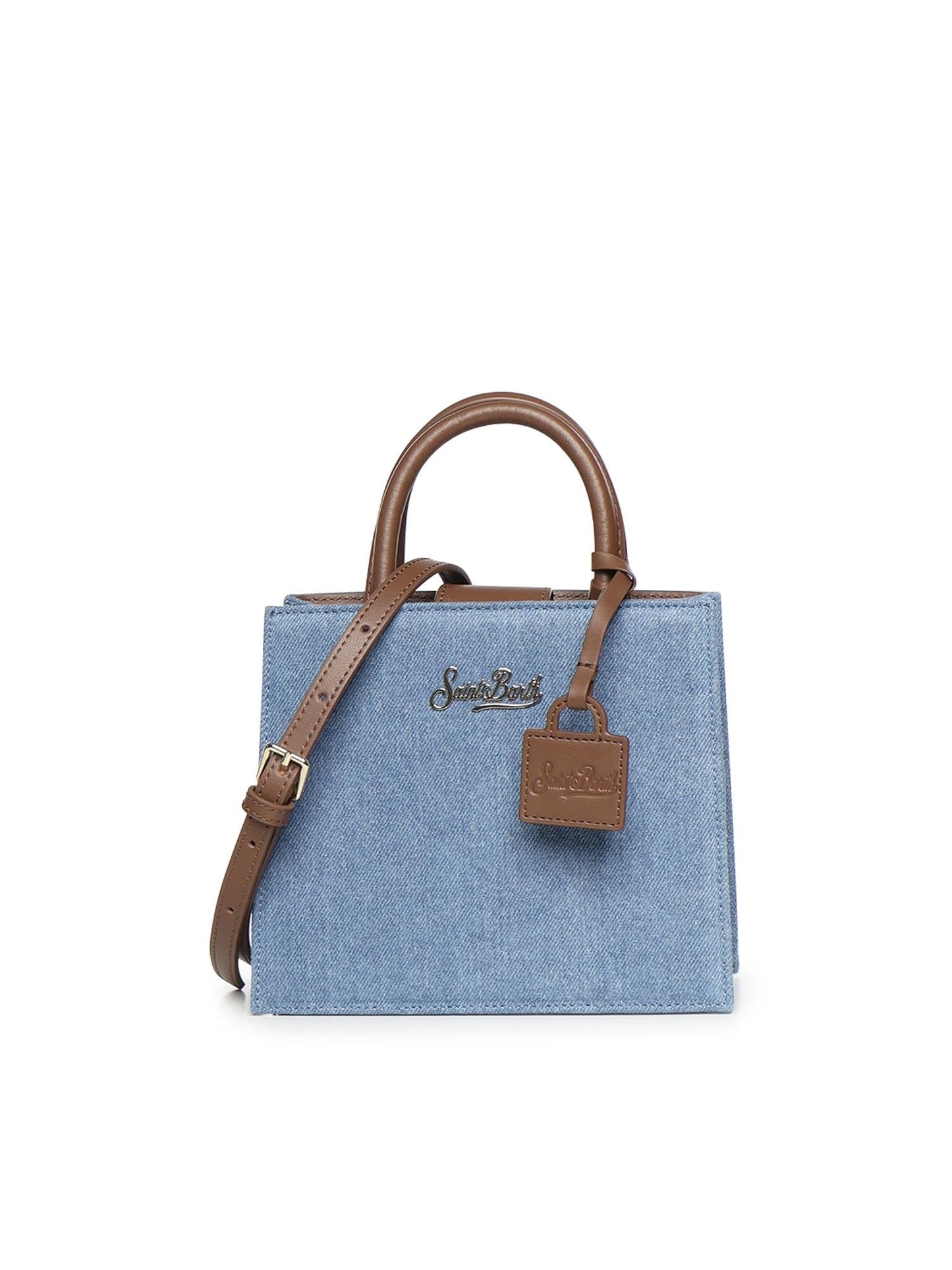 Borsa Shop Mini in denim e pelle