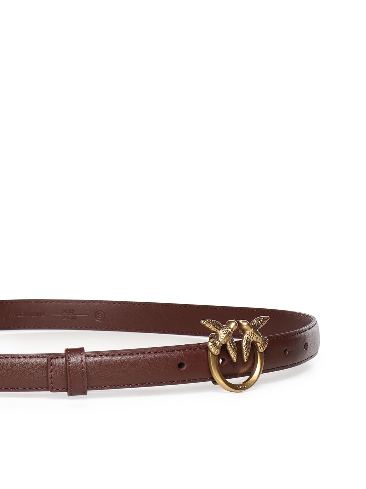 Cintura sottile Love Birds in pelle