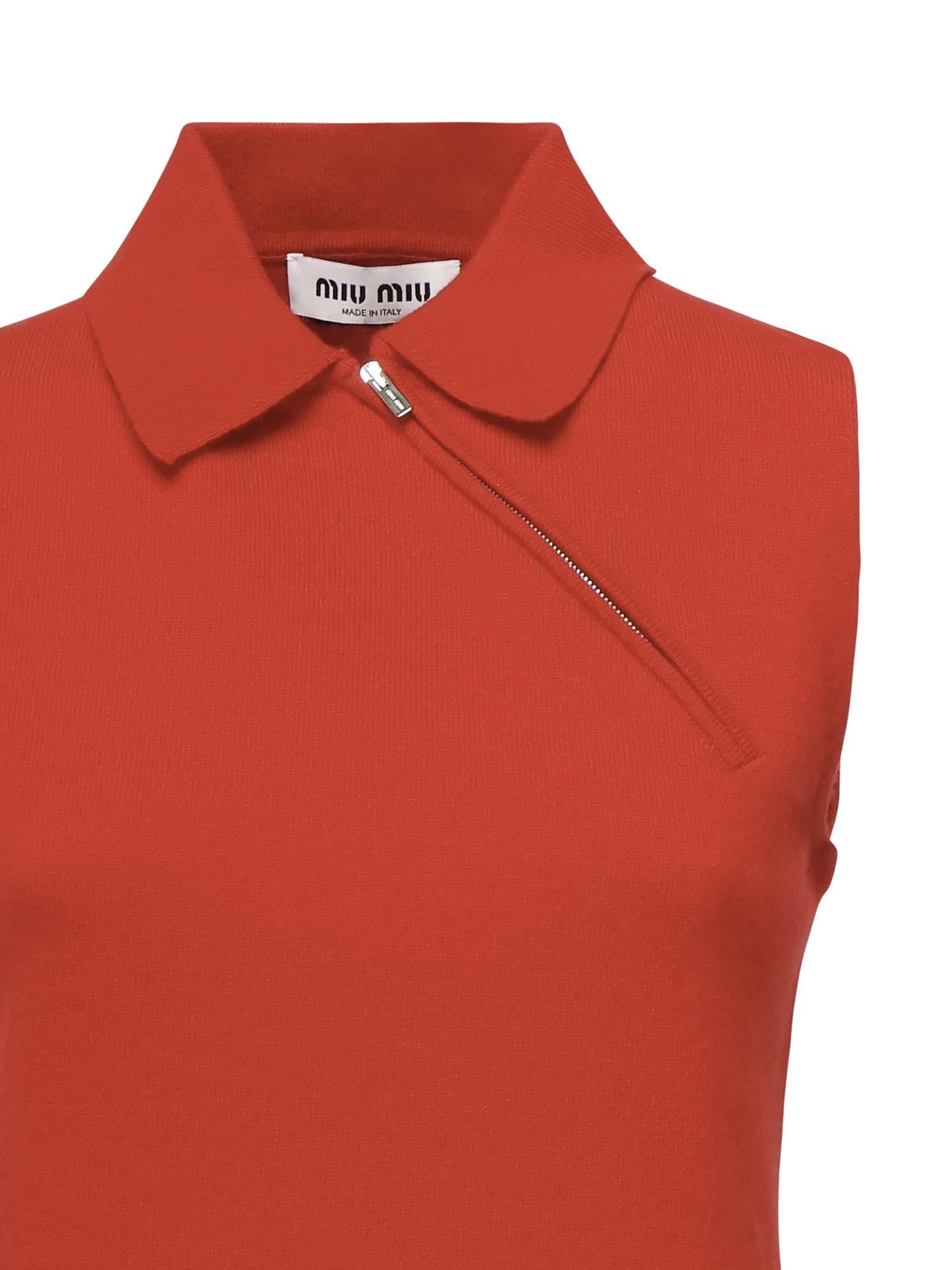 Polo smanicata in cashmere
