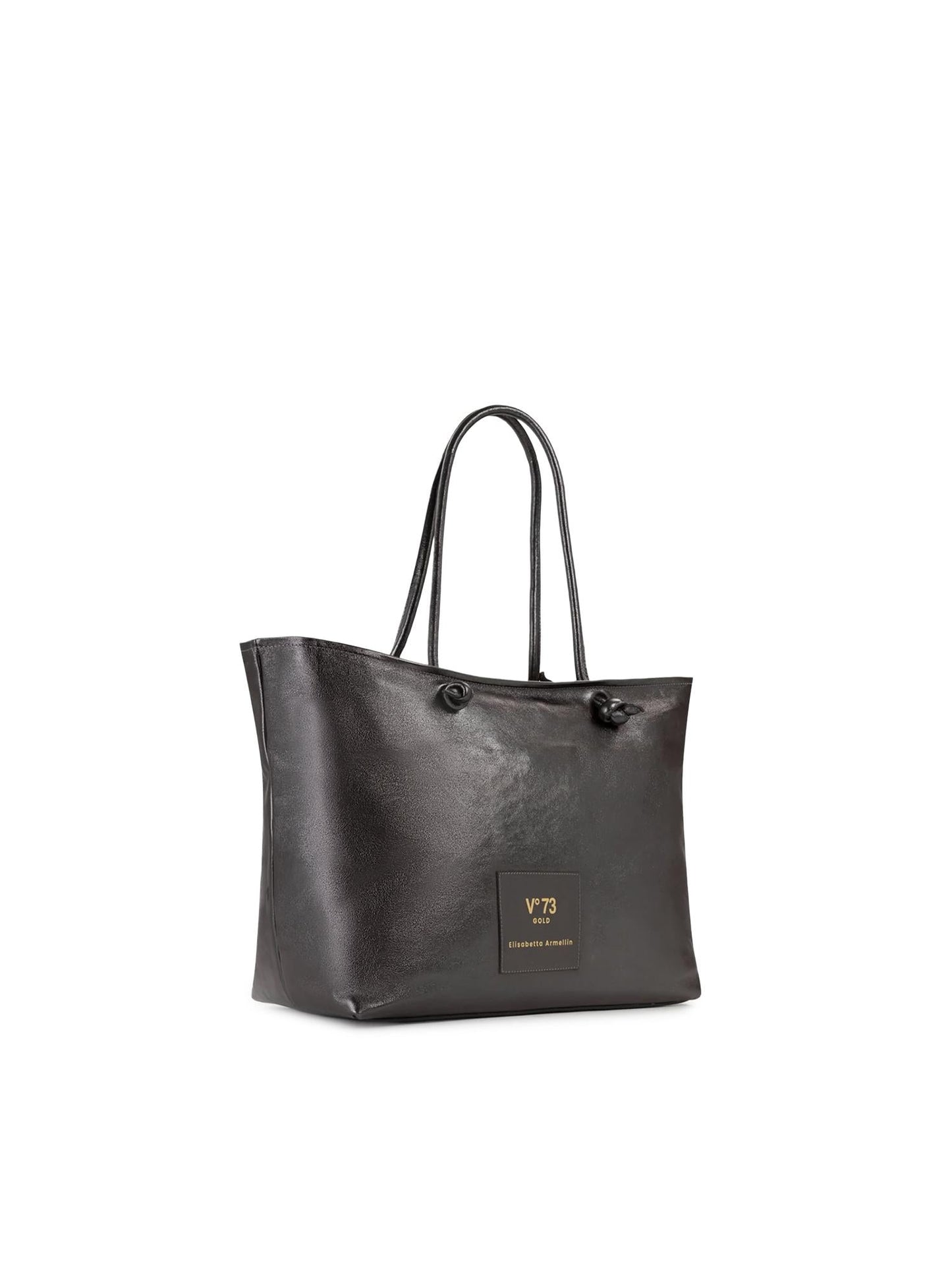 Borsa shopping in pelle con logo