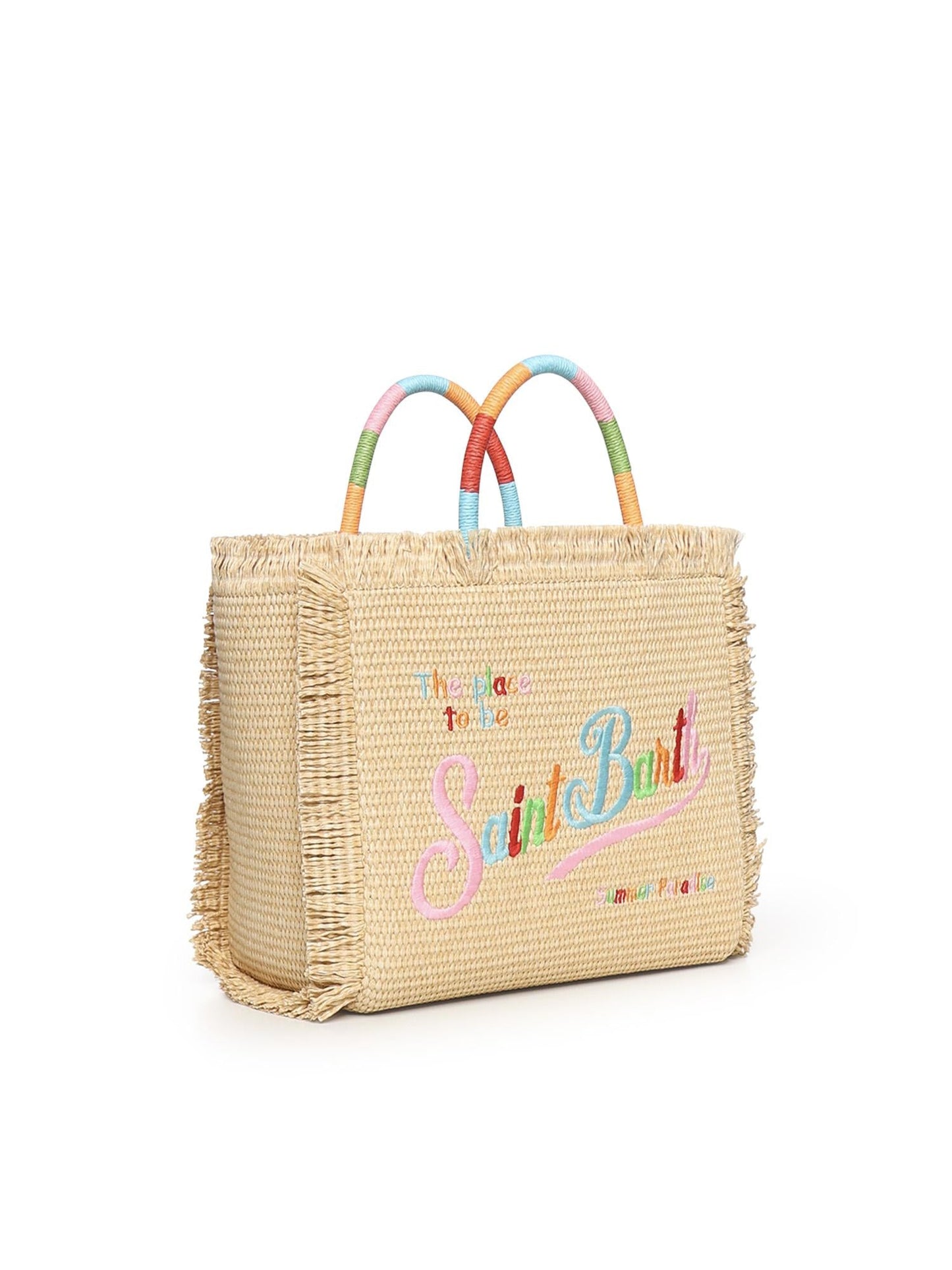Borsa Colette in tessuto effetto paglia con logo