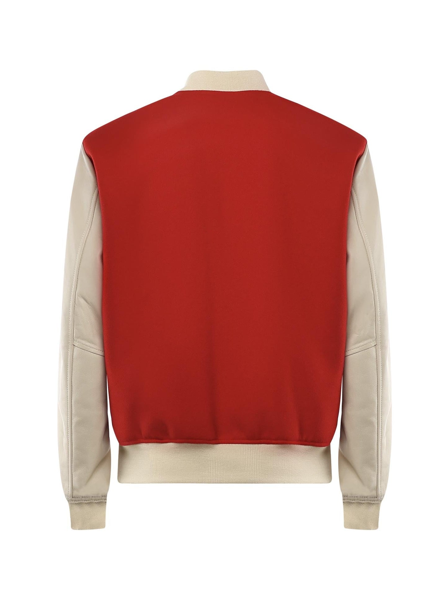 Bomber Varsity in nappa e tessuto