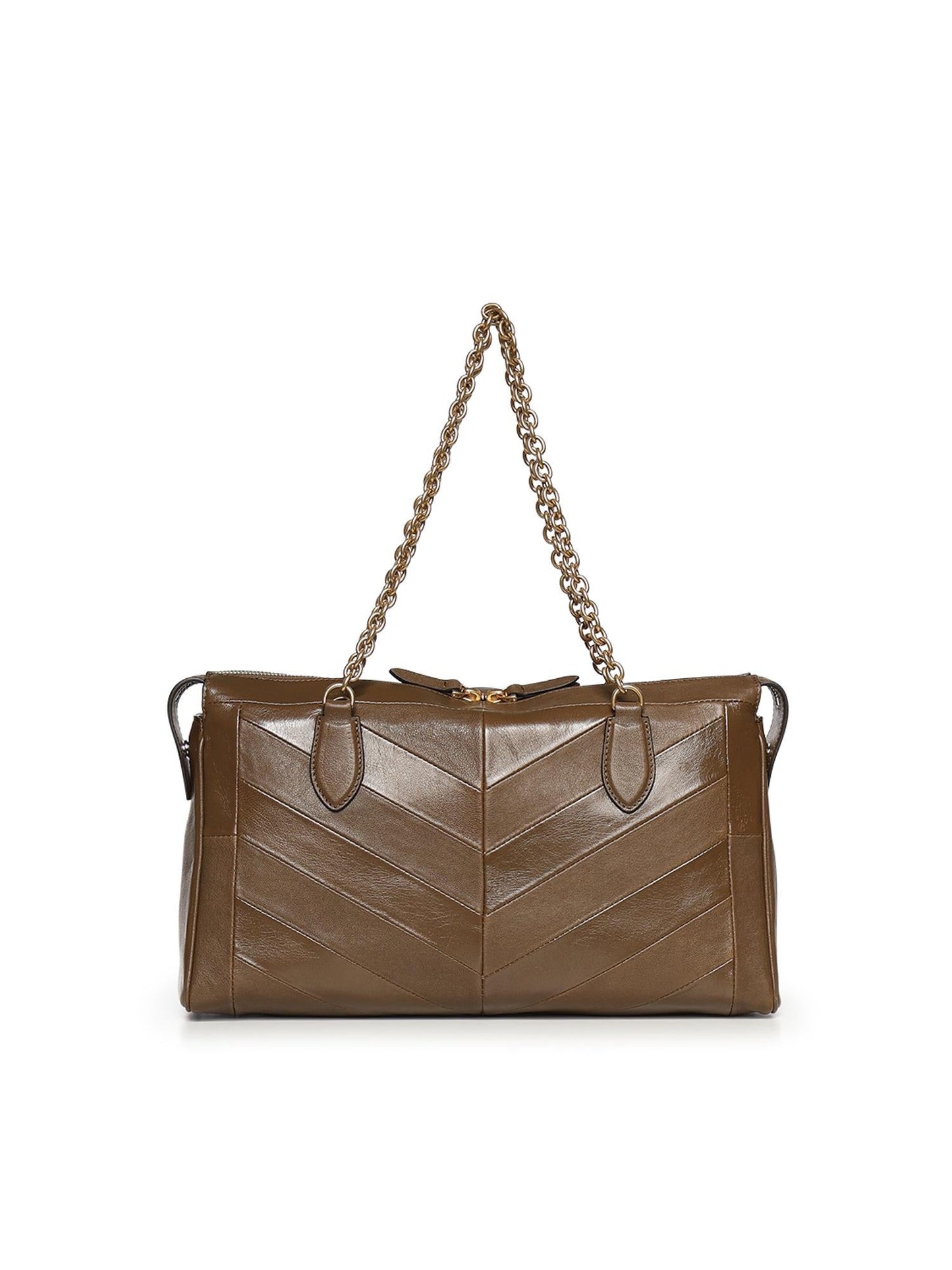 Borsa a spalla Panthea in nappa motivo chevron