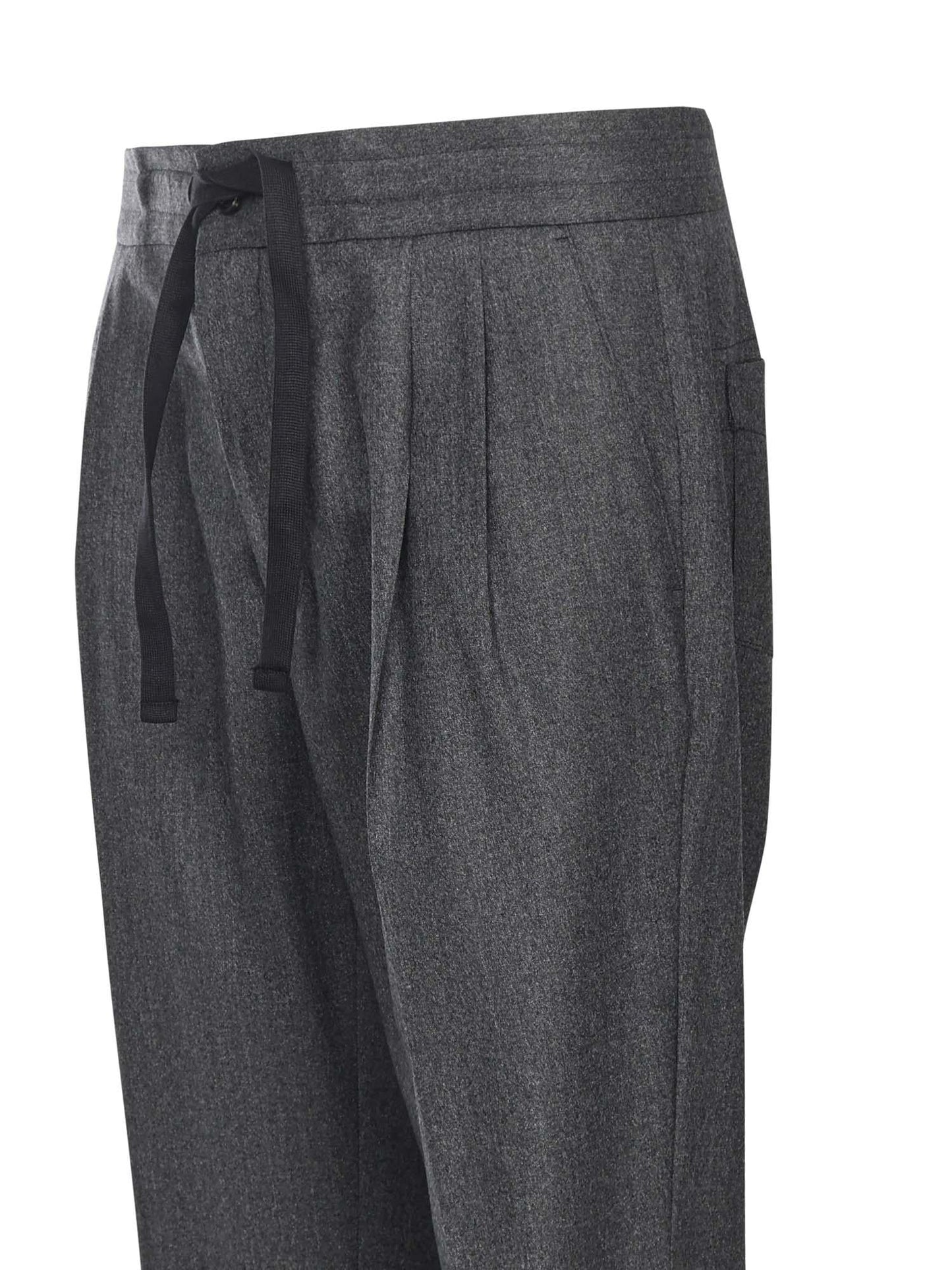 Pantaloni in stuoia di lana mélange