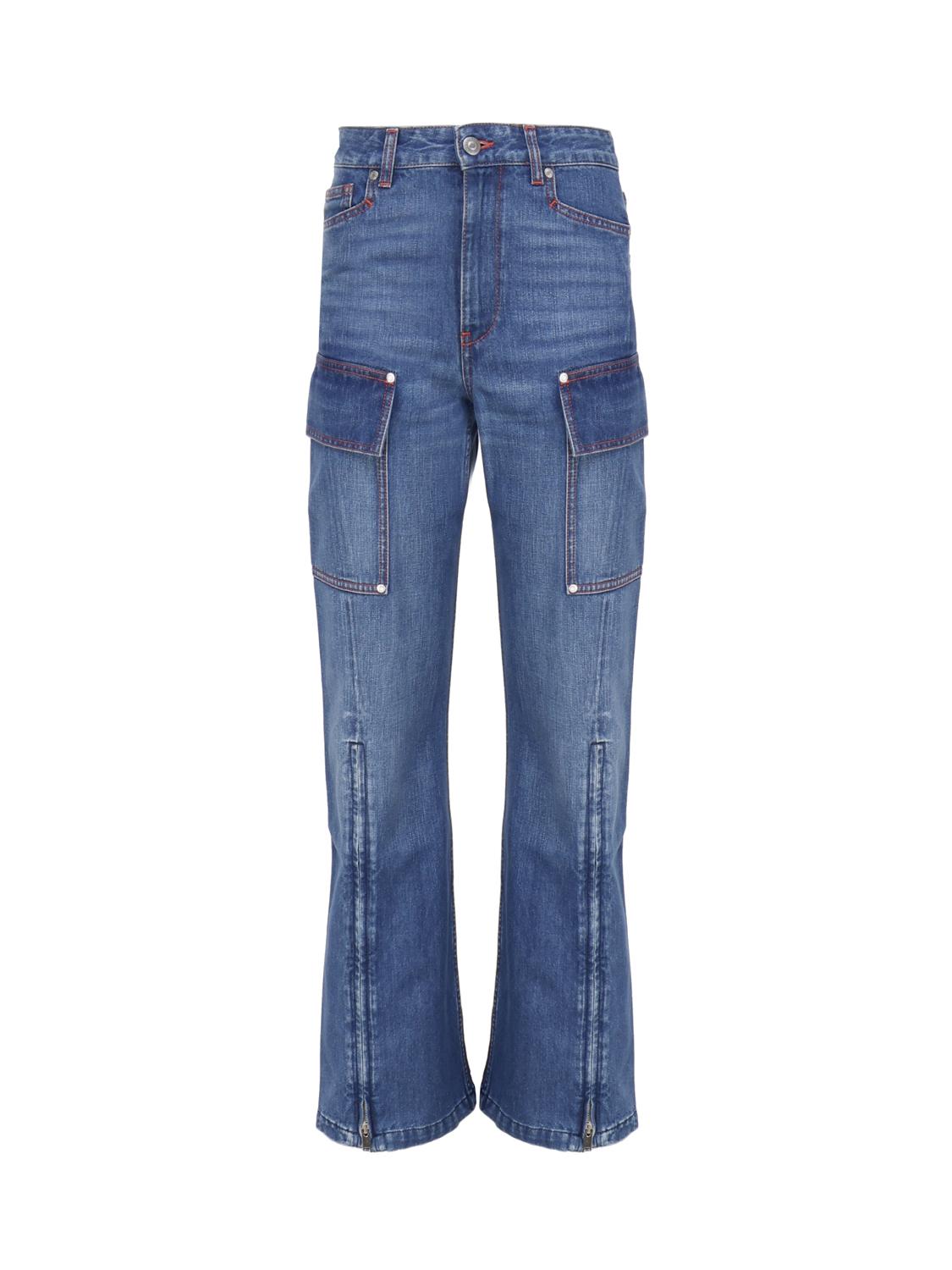Jeans cargo retrò in denim di cotone