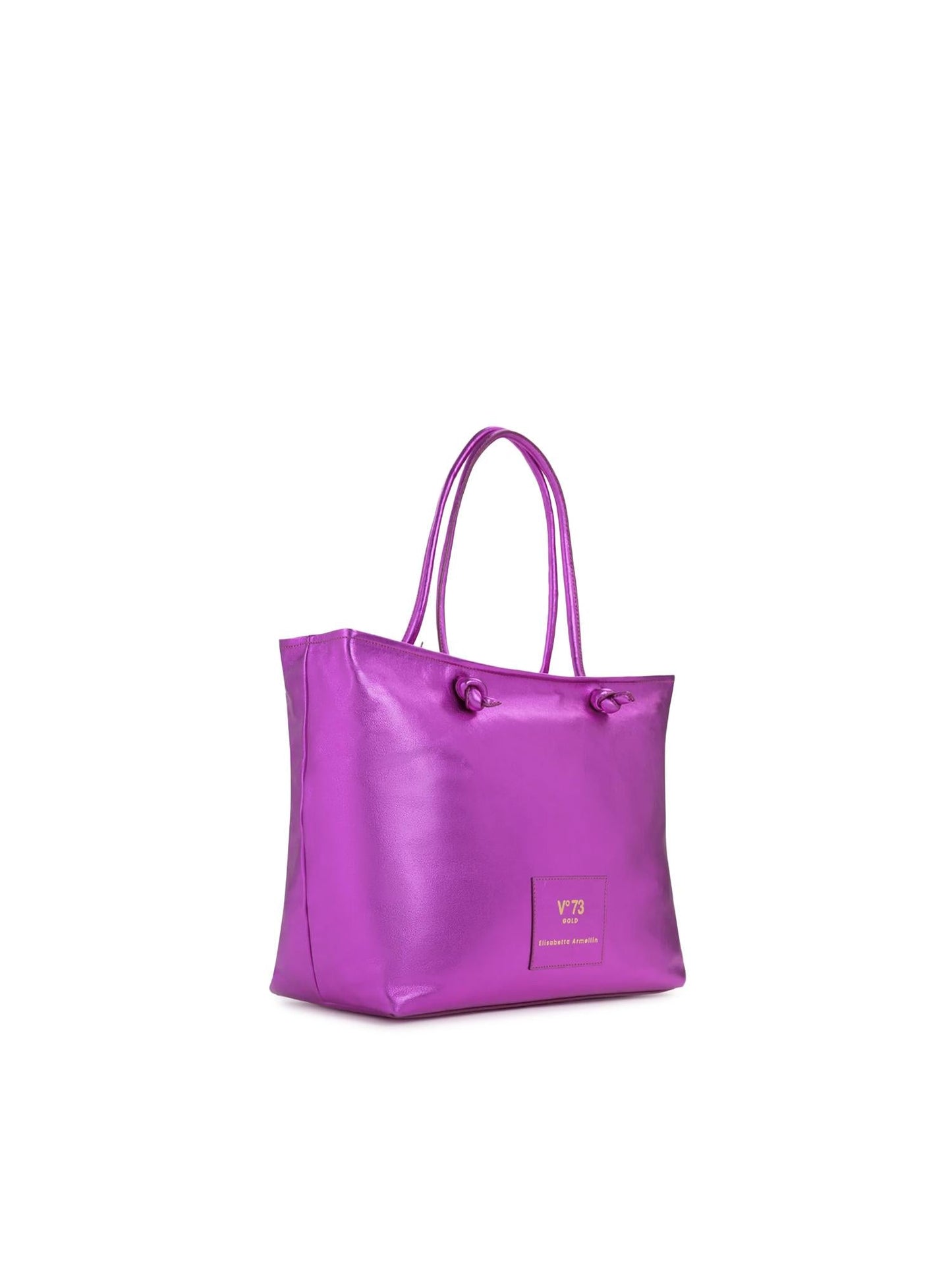 Borsa shopping in pelle con logo