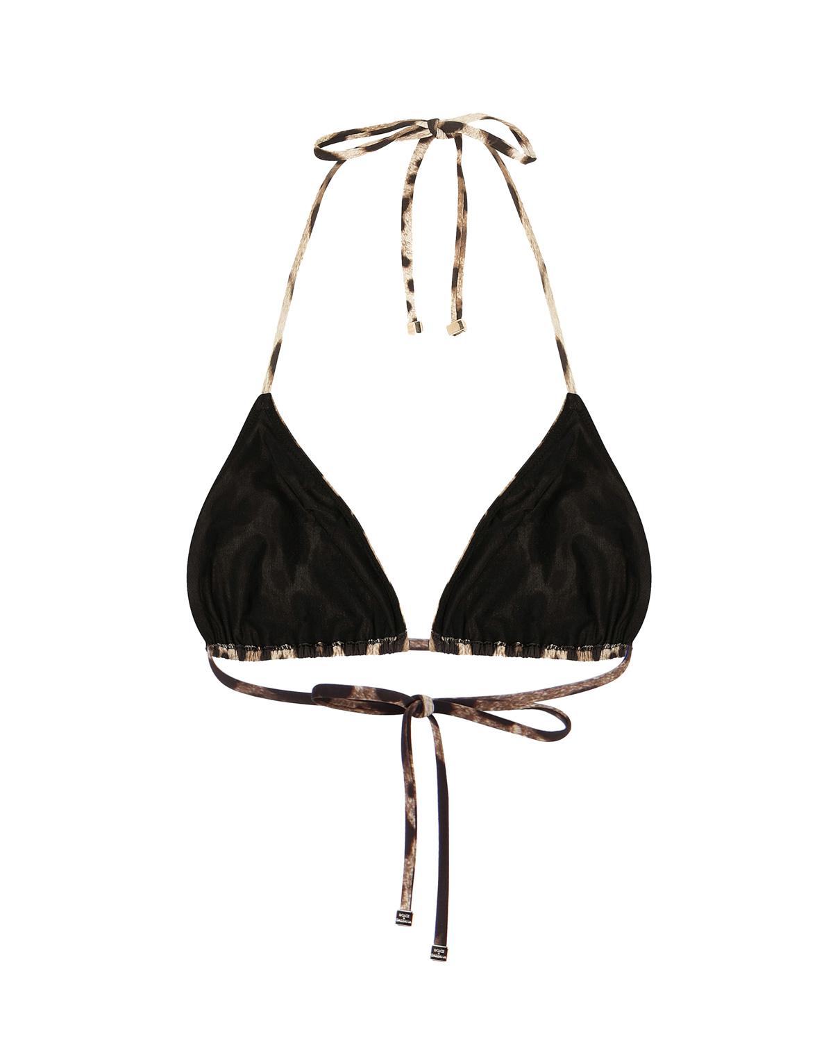 Top bikini con stampa leopardata