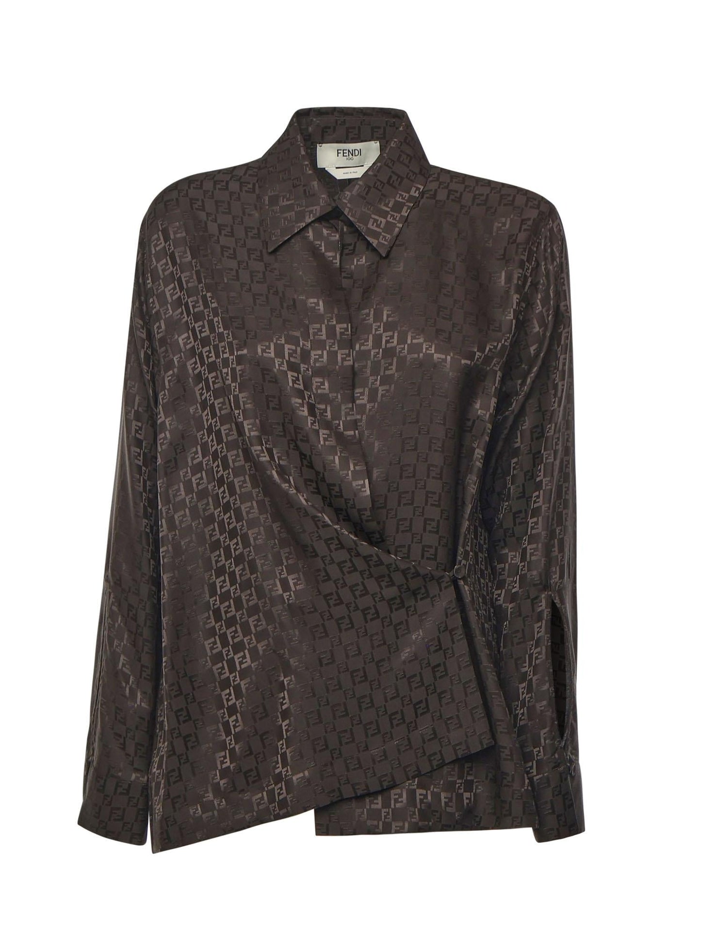 Camicia in seta FF jacquard