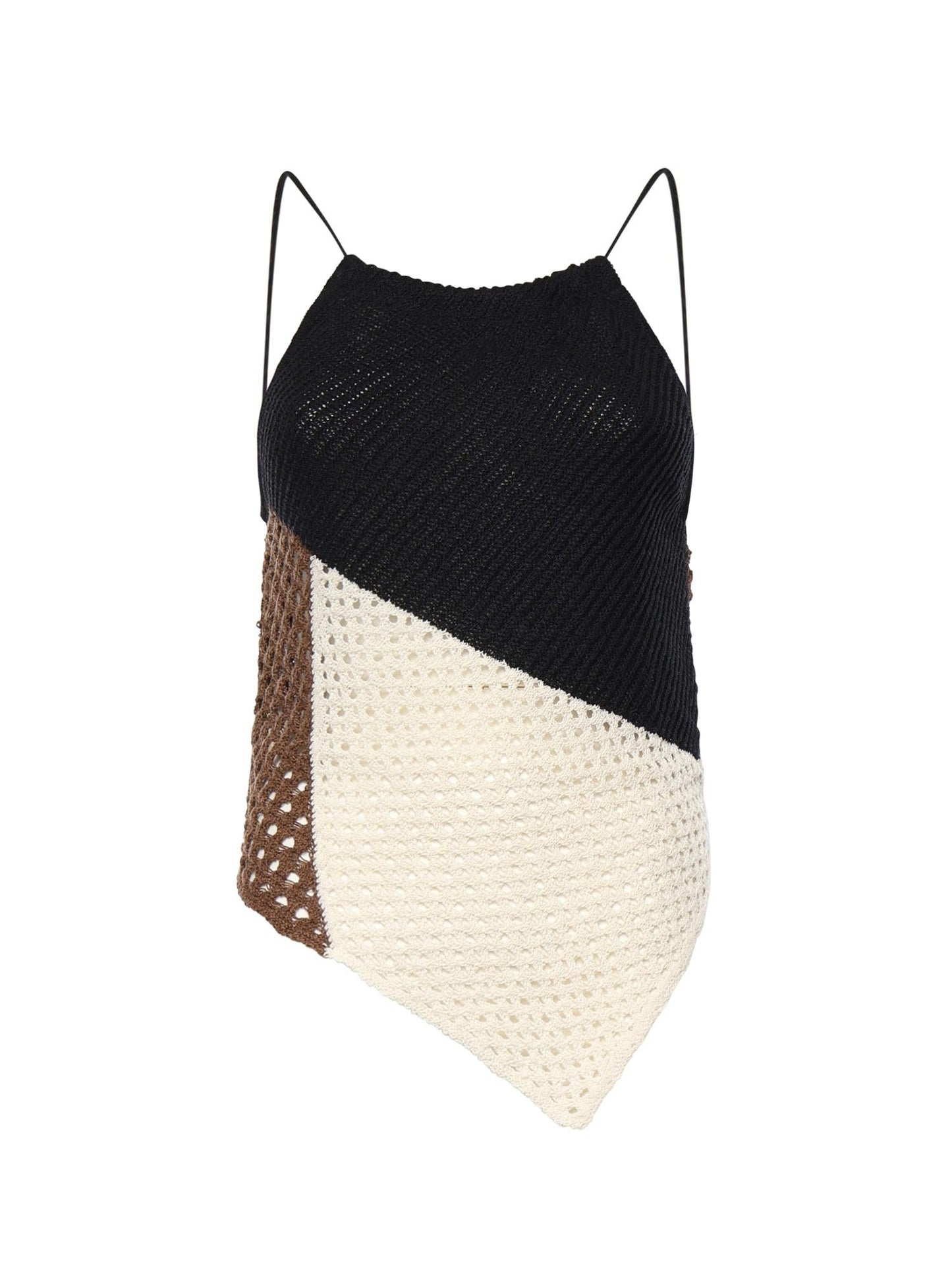 Top asimmetrico in maglia