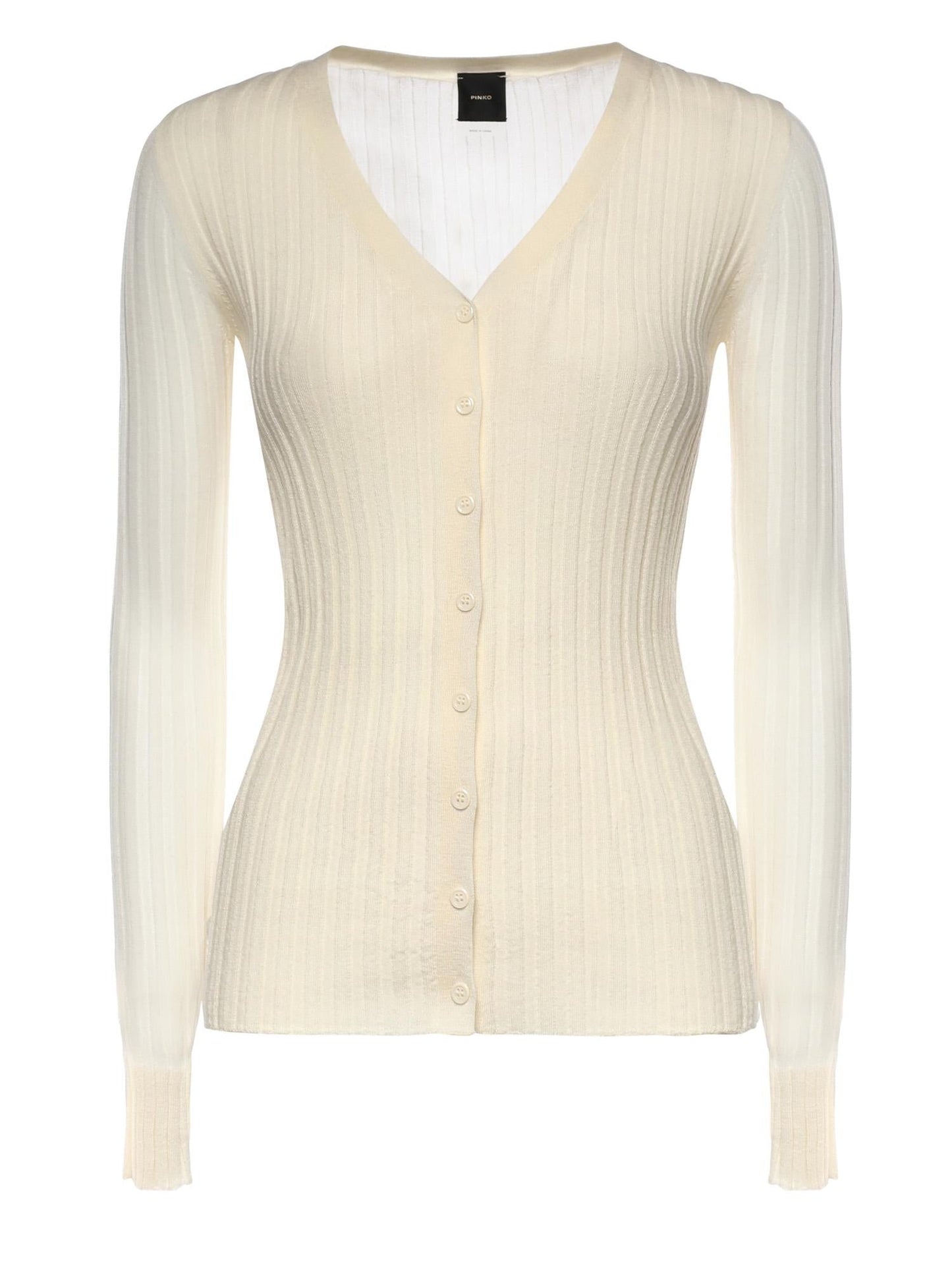 Cardigan in maglia leggera a coste
