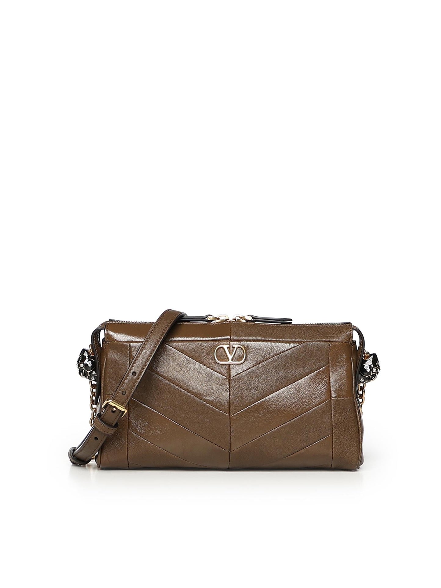 Borsa a tracolla Panthea in nappa motivo chevron