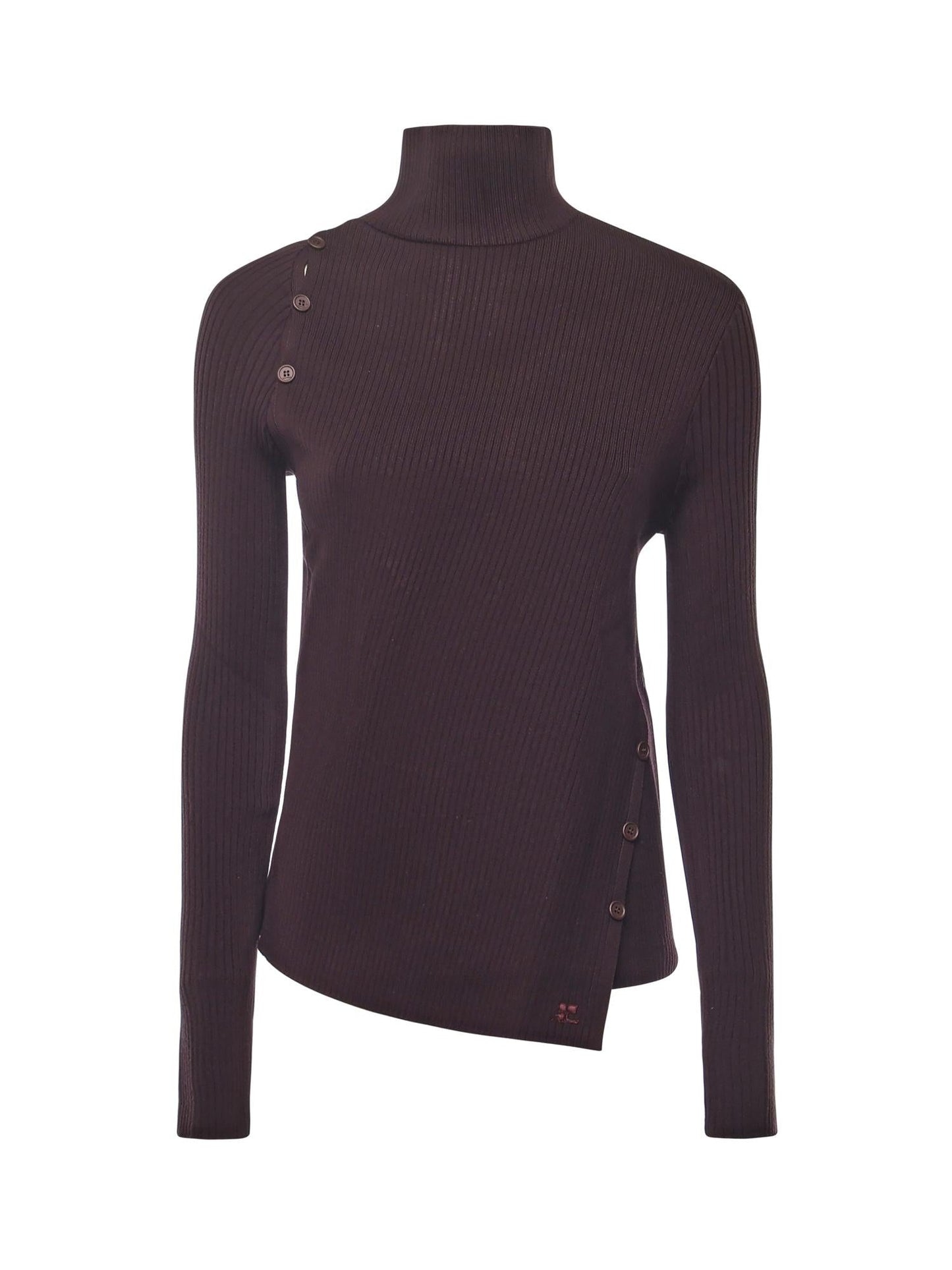 Maglione con bottoni obliqui