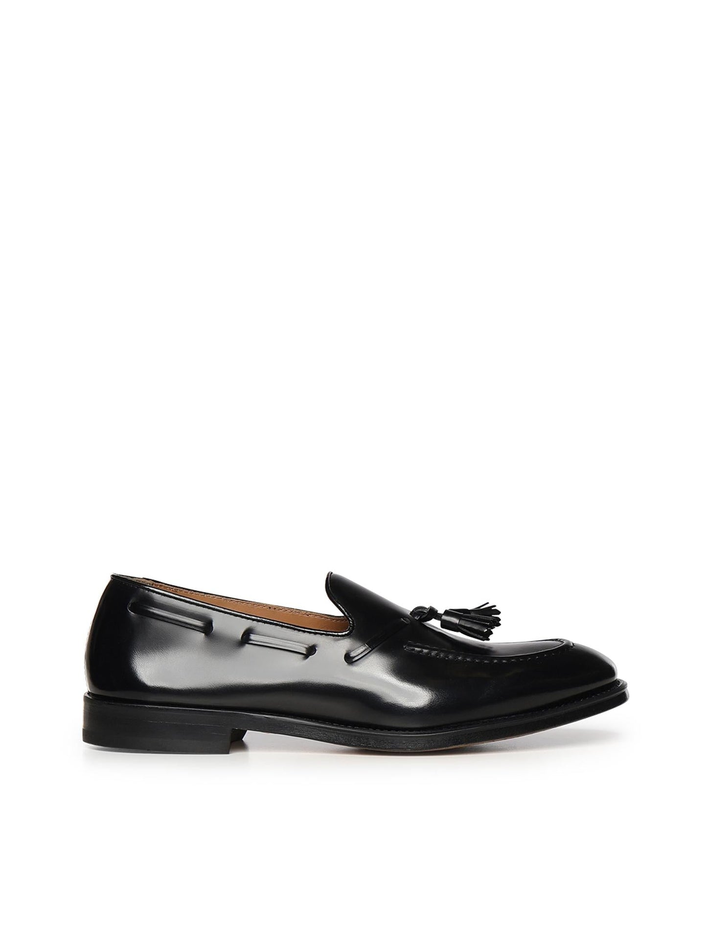 Mocassino con nappine in pelle