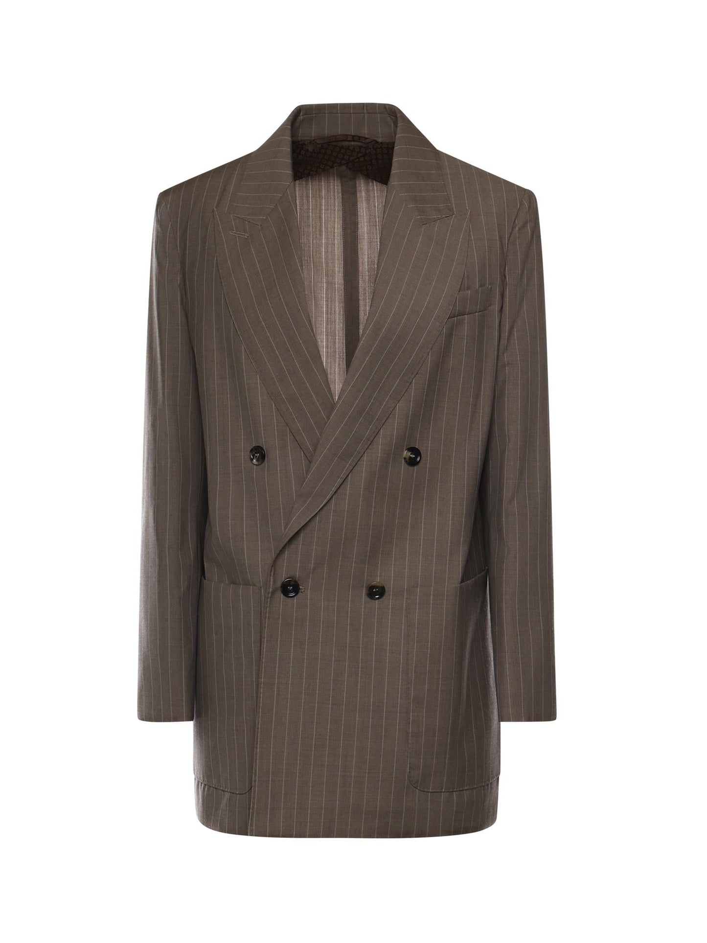 Blazer in tela di lana gessata
