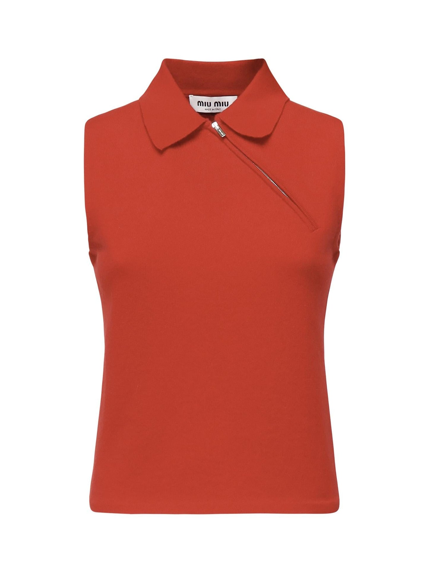 Polo smanicata in cashmere