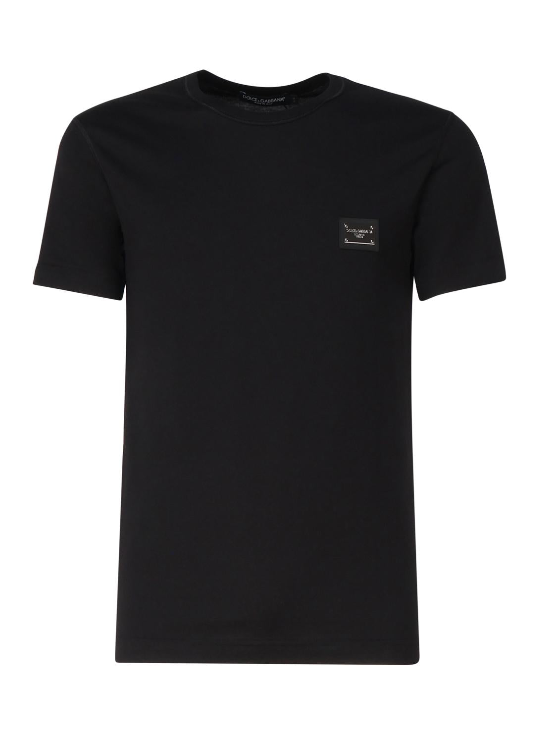 T-shirt in cotone con logo plaque