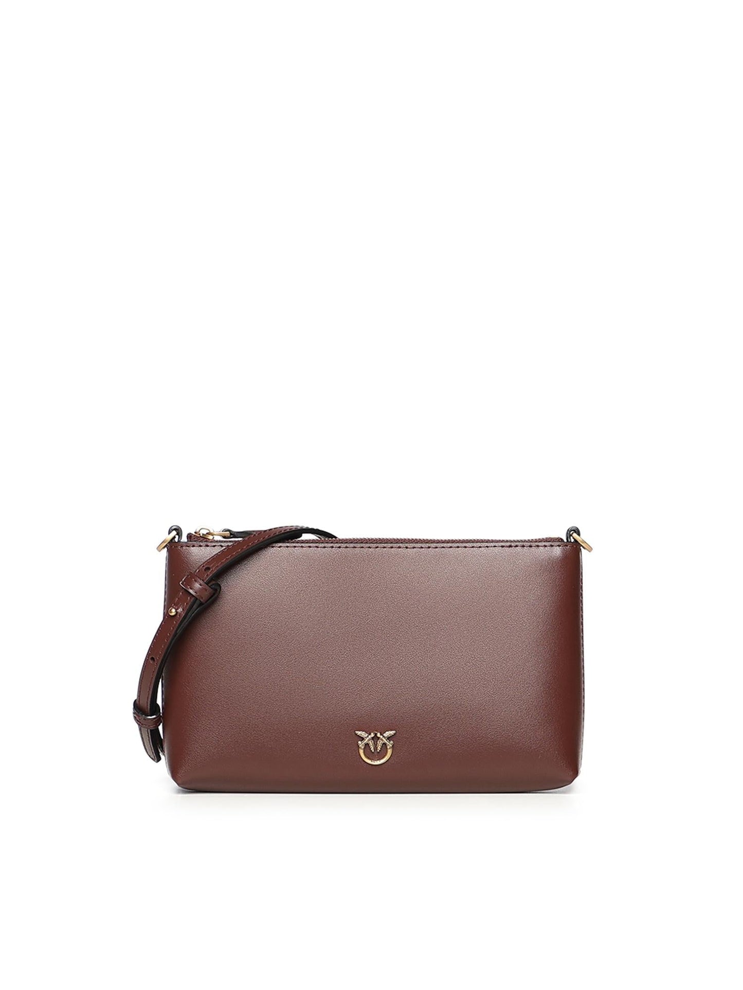 Pochette piatta in pelle con logo Love Birds