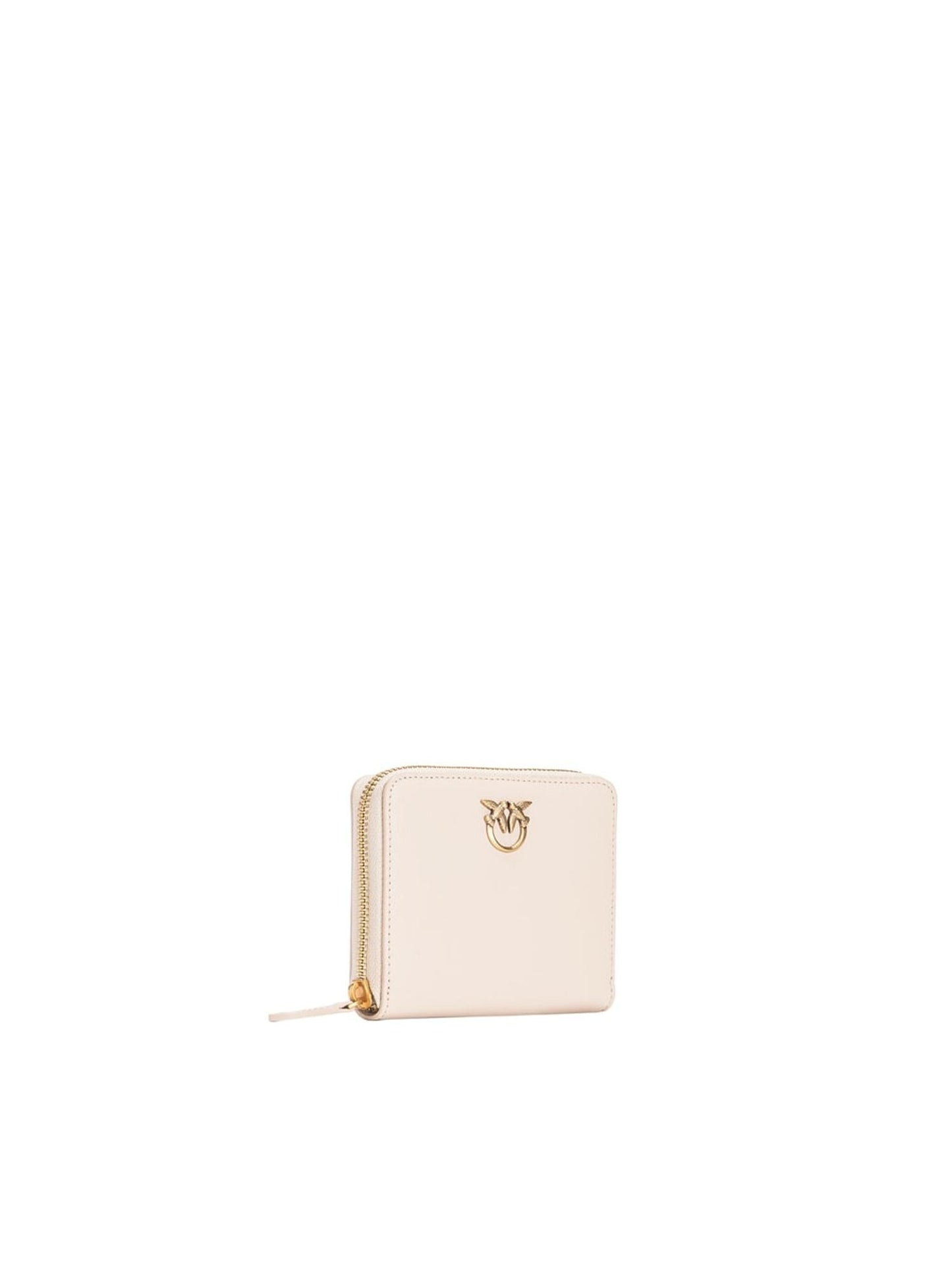 Portafoglio quadrato zip-around in pelle