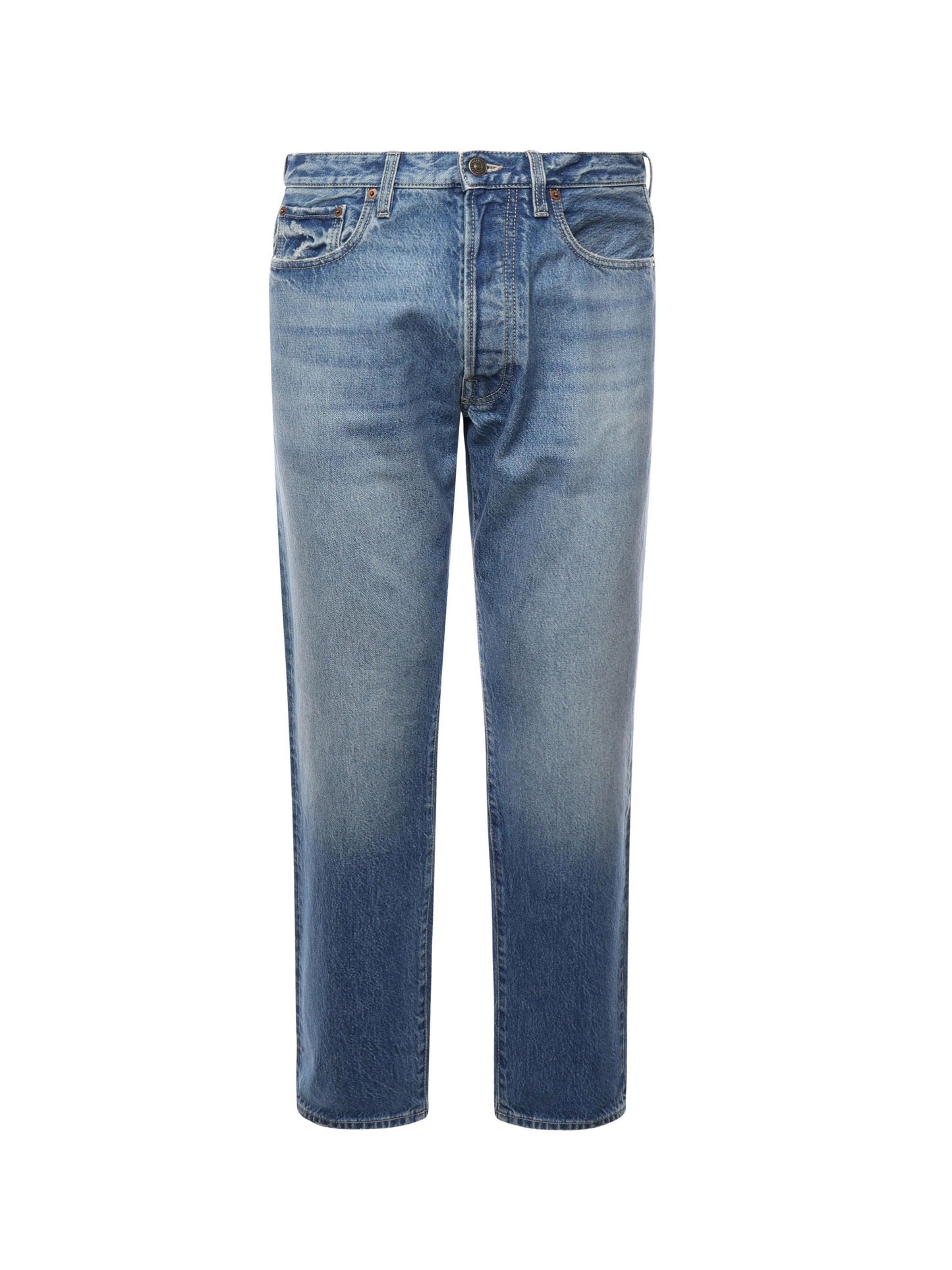 Jeans dritti in denim di cotone