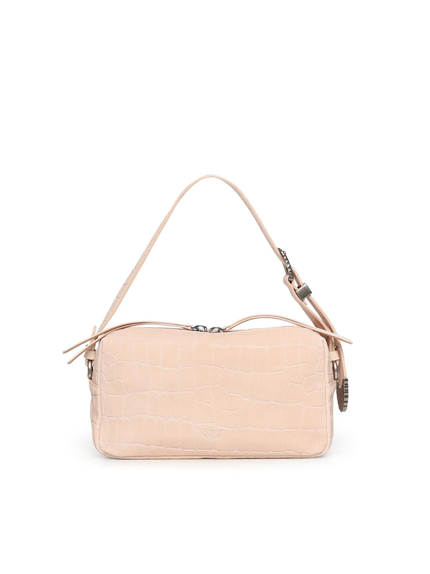 Borsa bauletto a tracolla in pelle stampa coccodrillo