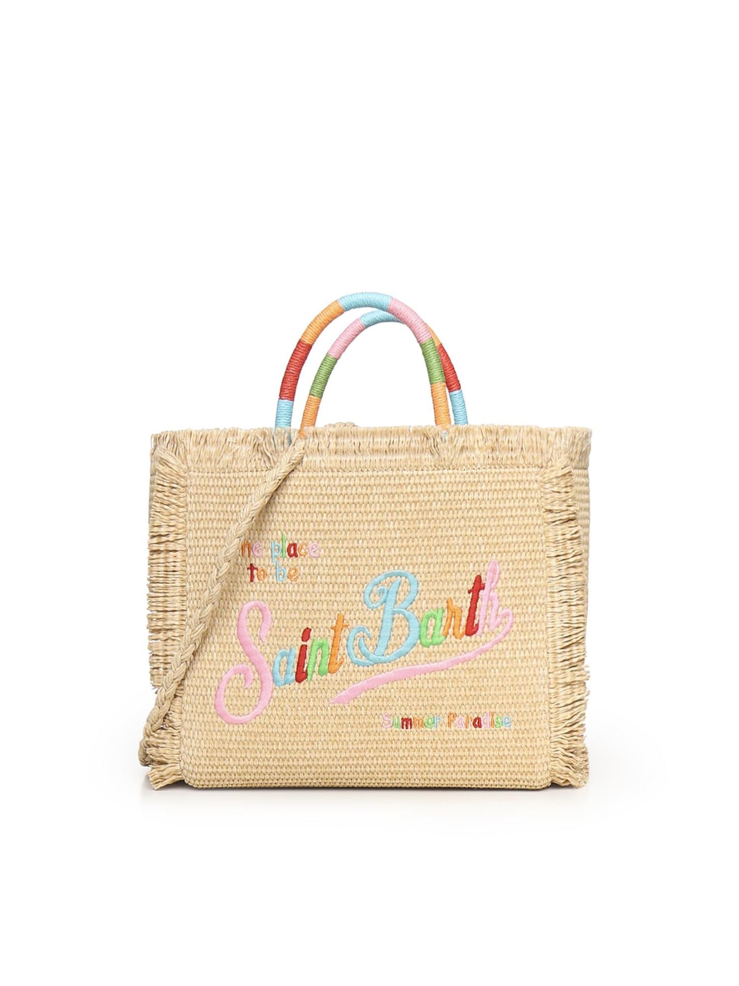 Borsa Colette in tessuto effetto paglia con logo