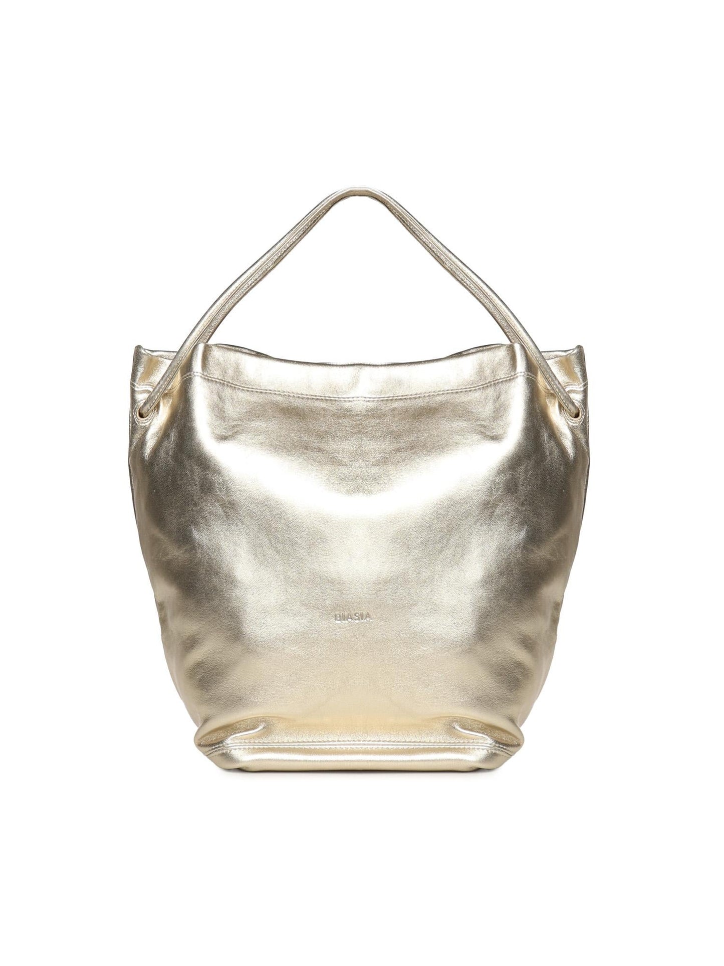 Borsa a spalla in pelle effetto metallizzato