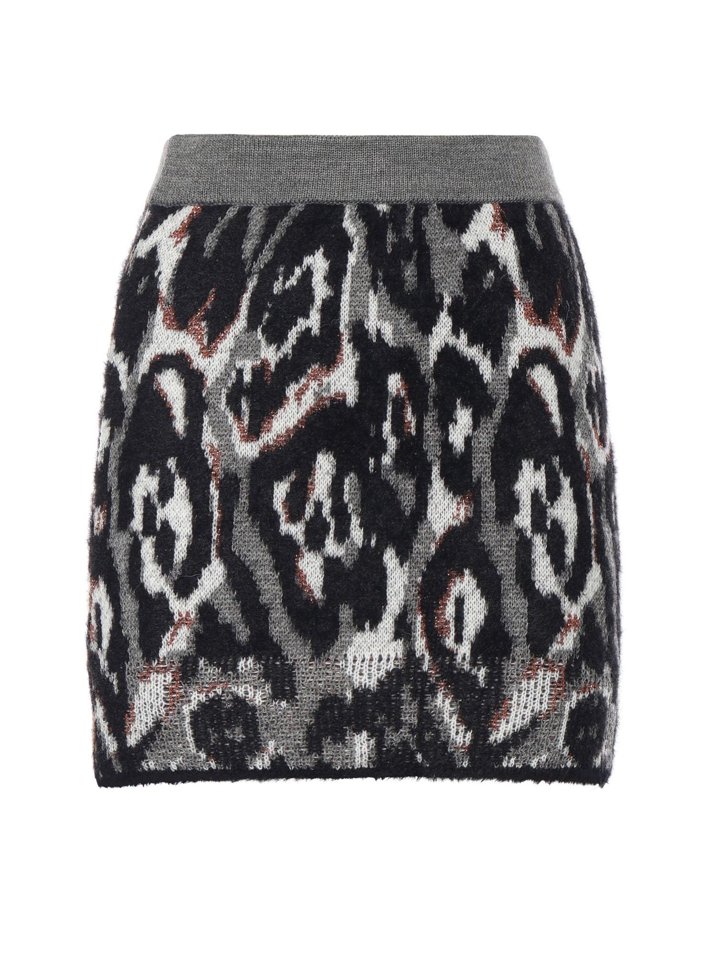 Minigonna in jacquard maculato