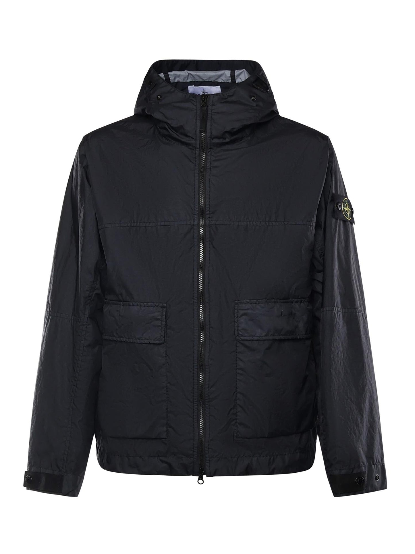 Giacca con cappuccio in nylon con logo