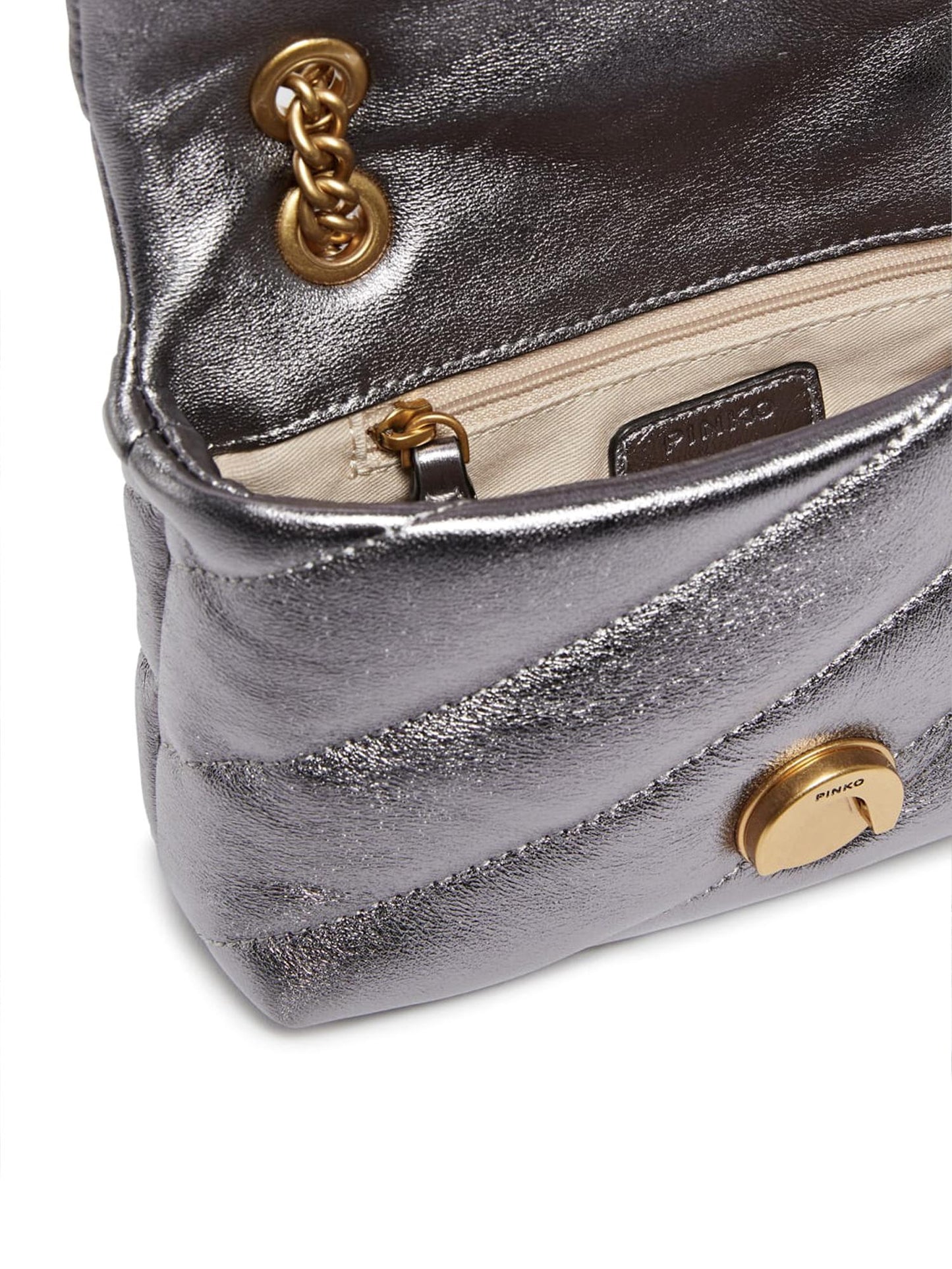 Borsa a tracolla Baby Love Bag Puff in nappa laminata