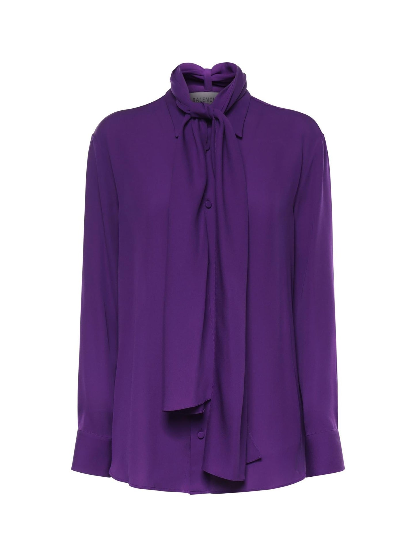 Camicia con sciarpa in georgette di seta
