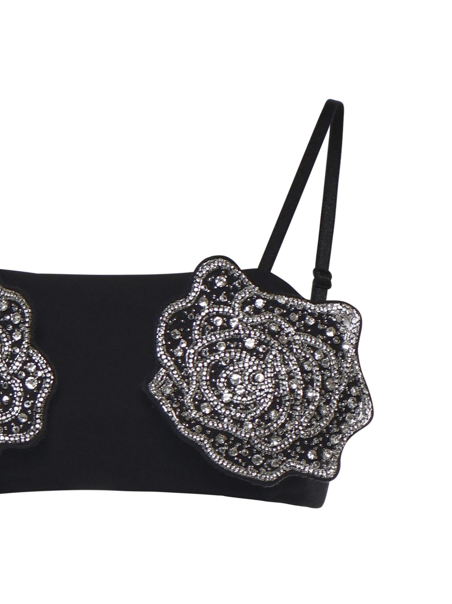 Reggiseno con rose gioiello ricamate