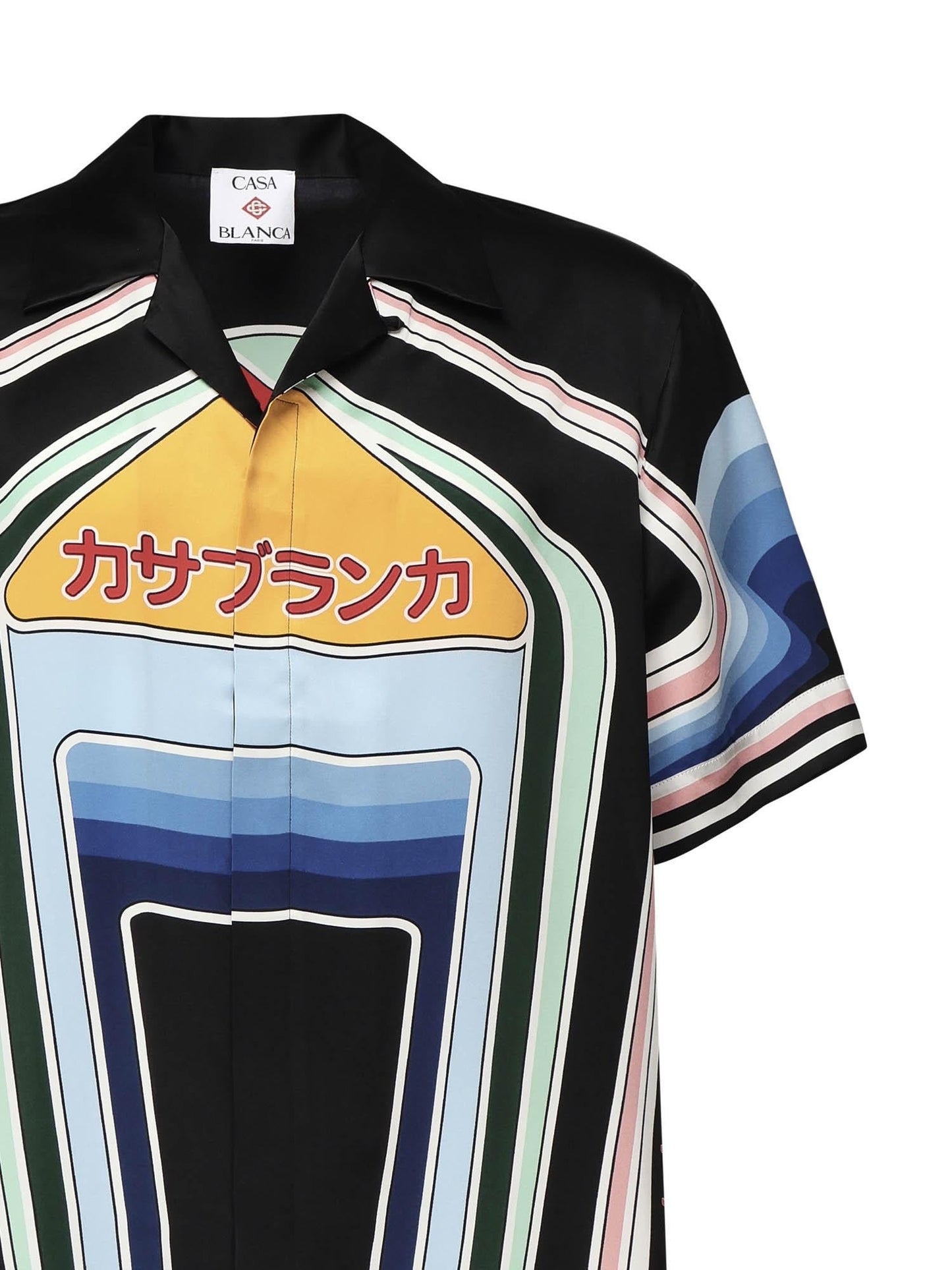 Camicia Graphic Mountain in seta