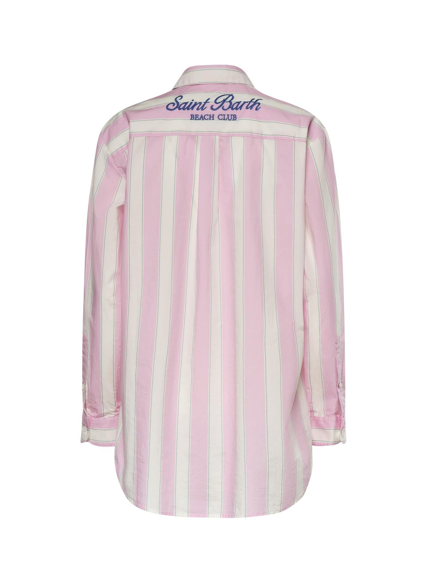 Camicia in cotone a righe con ricamo