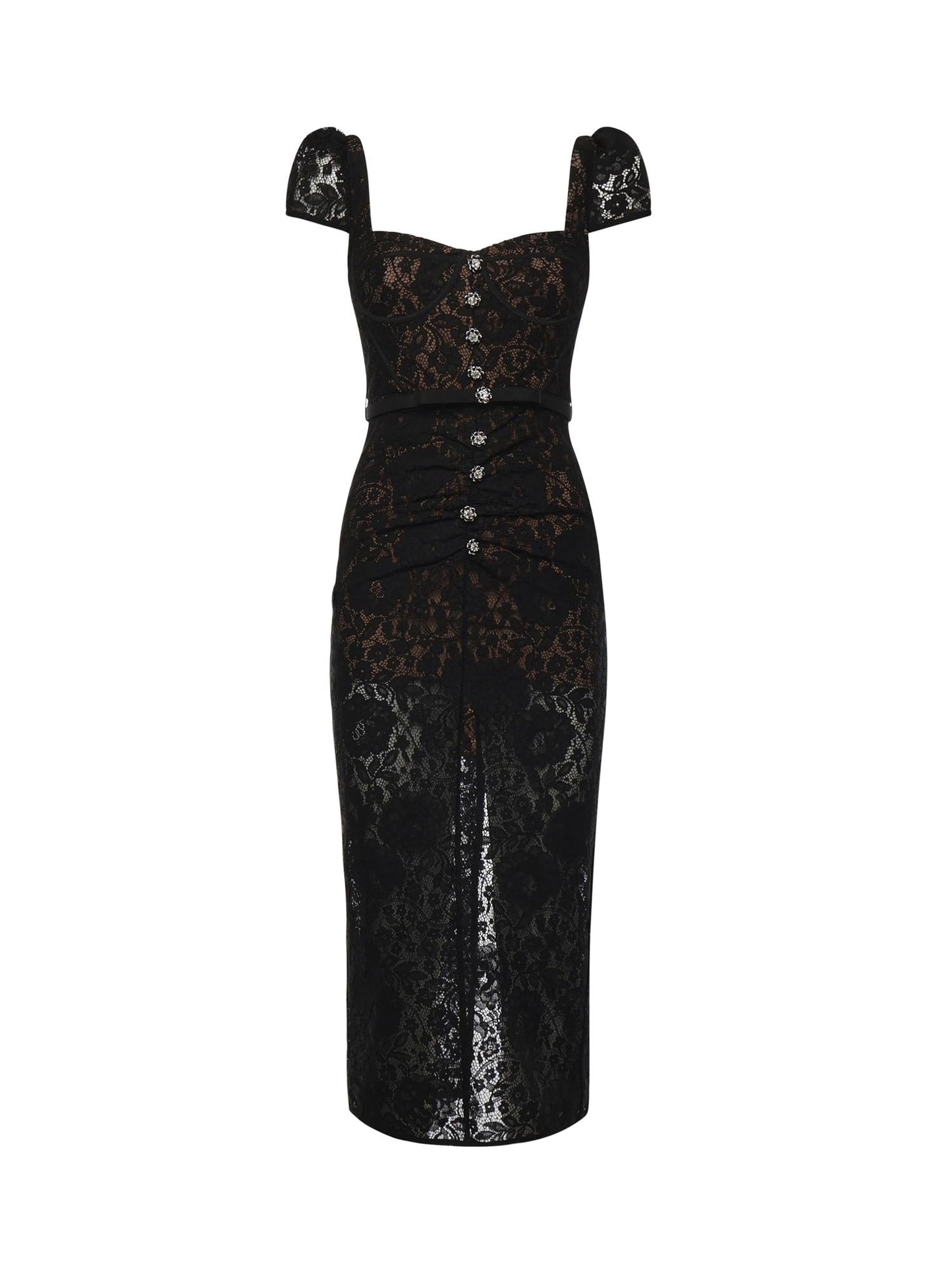 Abito midi in pizzo
