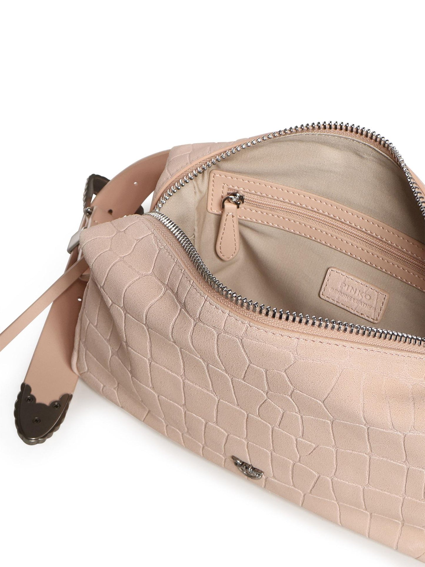 Borsa bauletto a tracolla in pelle stampa coccodrillo