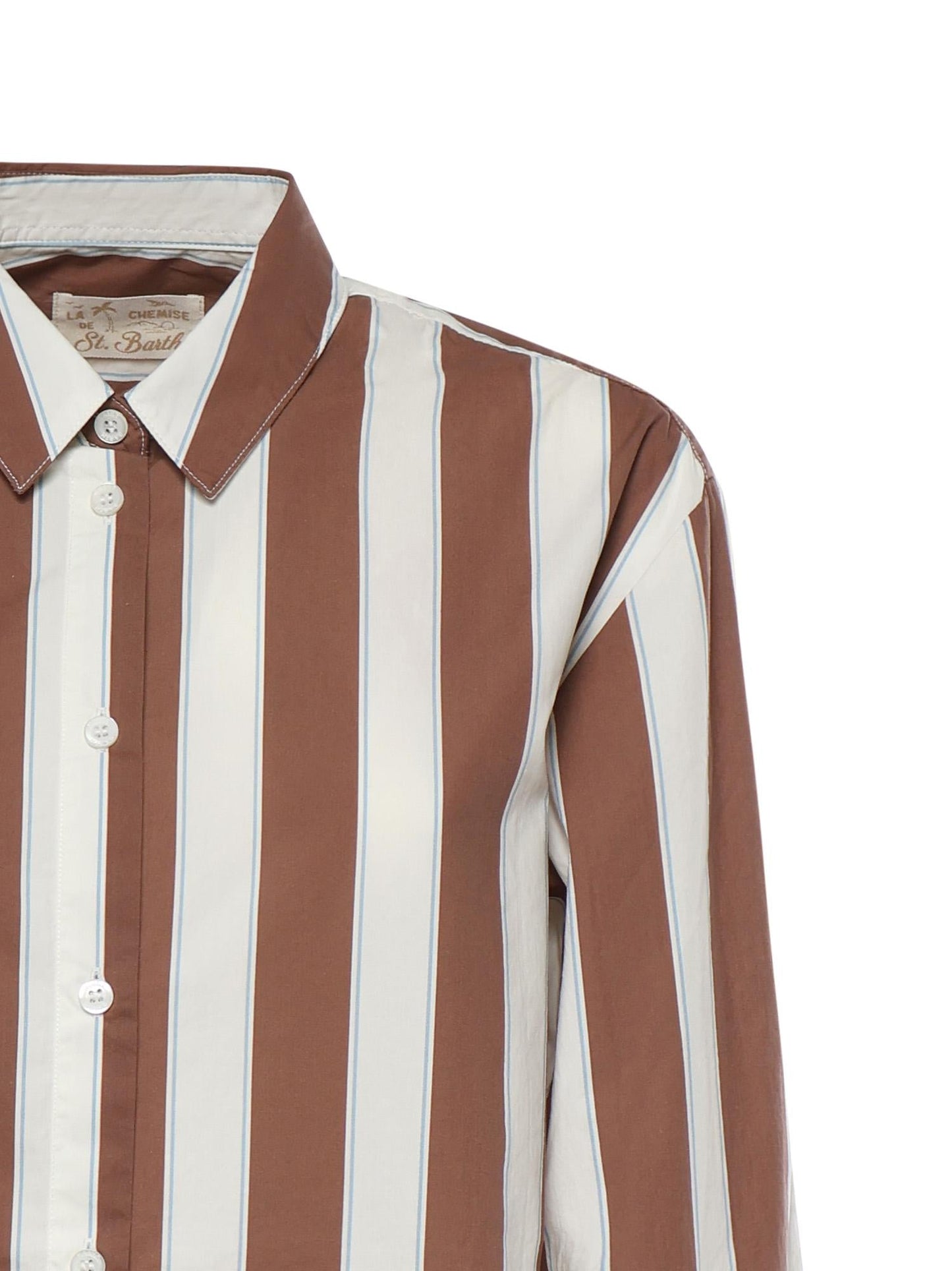 Camicia in cotone a righe con ricamo