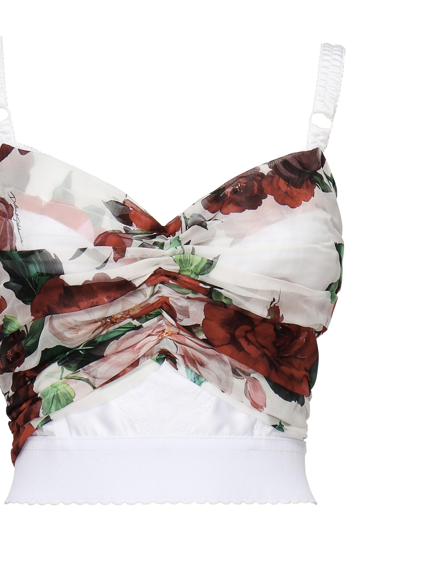 Top bustier stampa Rosa